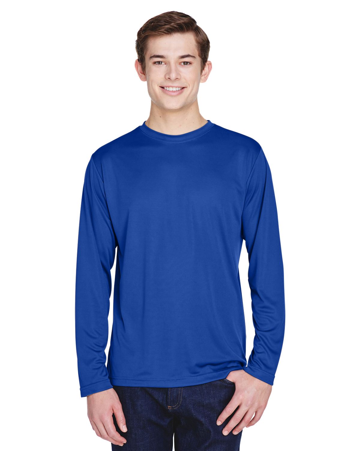 Team 365 Mens Long Sleeve T-Shirt Dri-Fit Performance Workout UV Protect TT11L - Picture 36 of 41