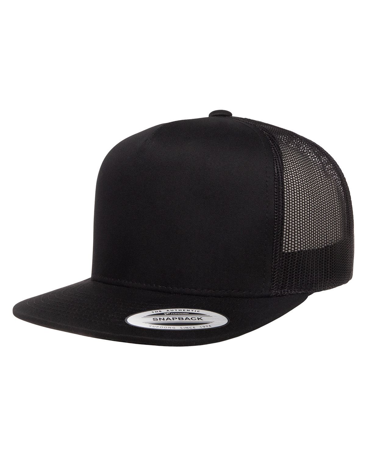 YP Classics Yupoong Flat Bill Trucker Cap Structured Meshback Snapback Hat 6006 - Picture 3 of 21