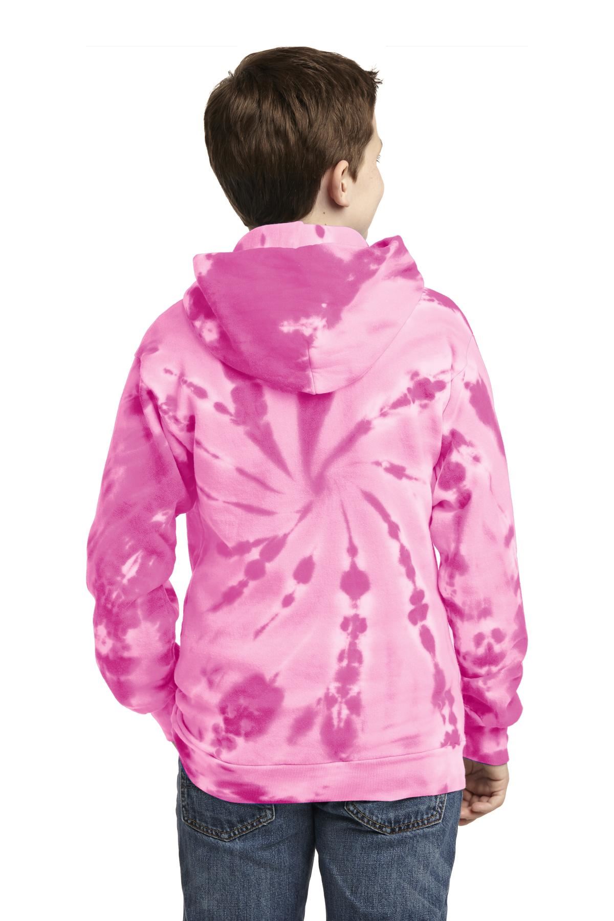 Port & Company Tie-Dye Youth Pullover Hooded Sweatshirt With Pockets M-PC146Y - Picture 13 of 21