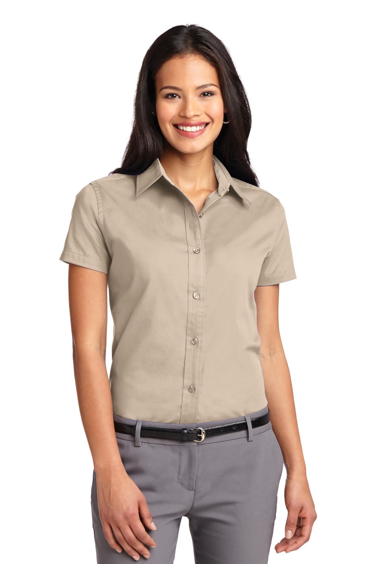 Port Authority Womens Short Sleeve Wrinkle Resistant Easy Care Collar Shirt L508 - Picture 27 of 38
