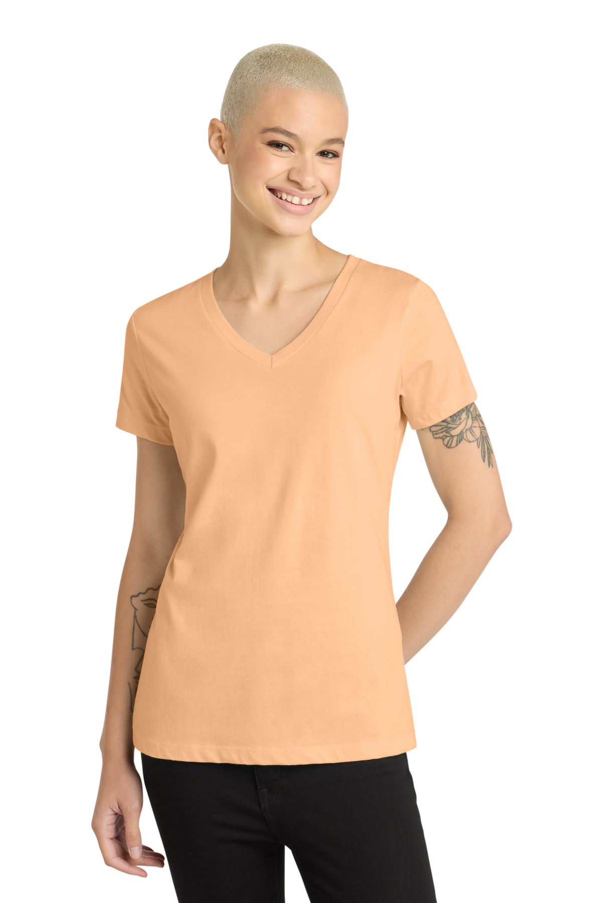 District – Women’s Perfect Weight V-Neck Tee. DM1170L