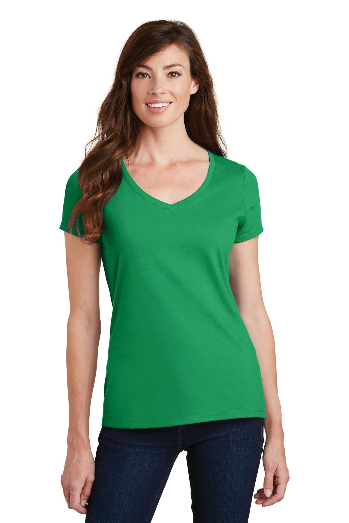 Port & Company Women's Short Sleeve V-Neck Fan Favorite T-Shirt LPC450V - Picture 6 of 43
