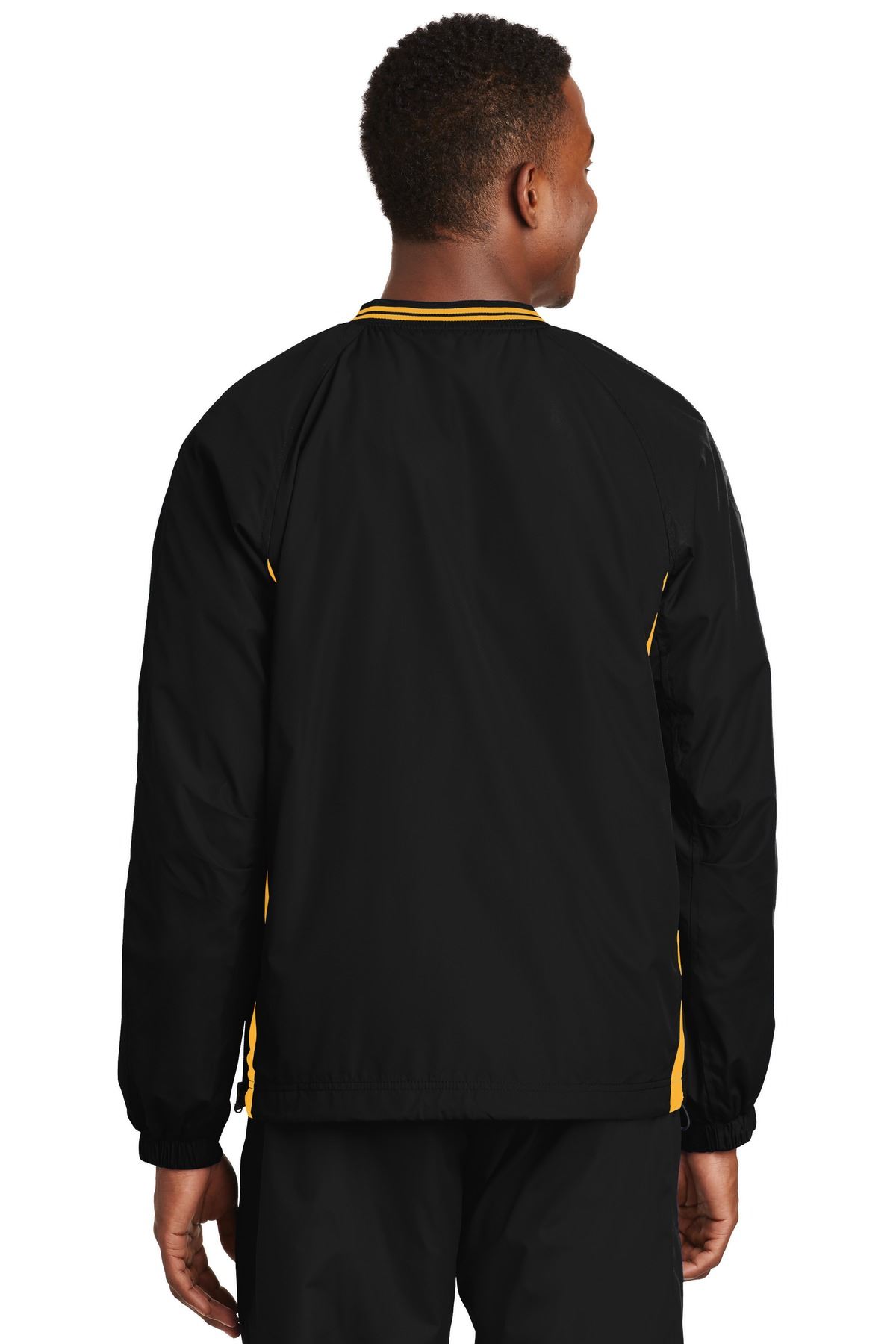 Sport Tek Mens Tipped V Neck Pullover Golf Wind Shirt Jacket M-JST62 - Picture 7 of 29