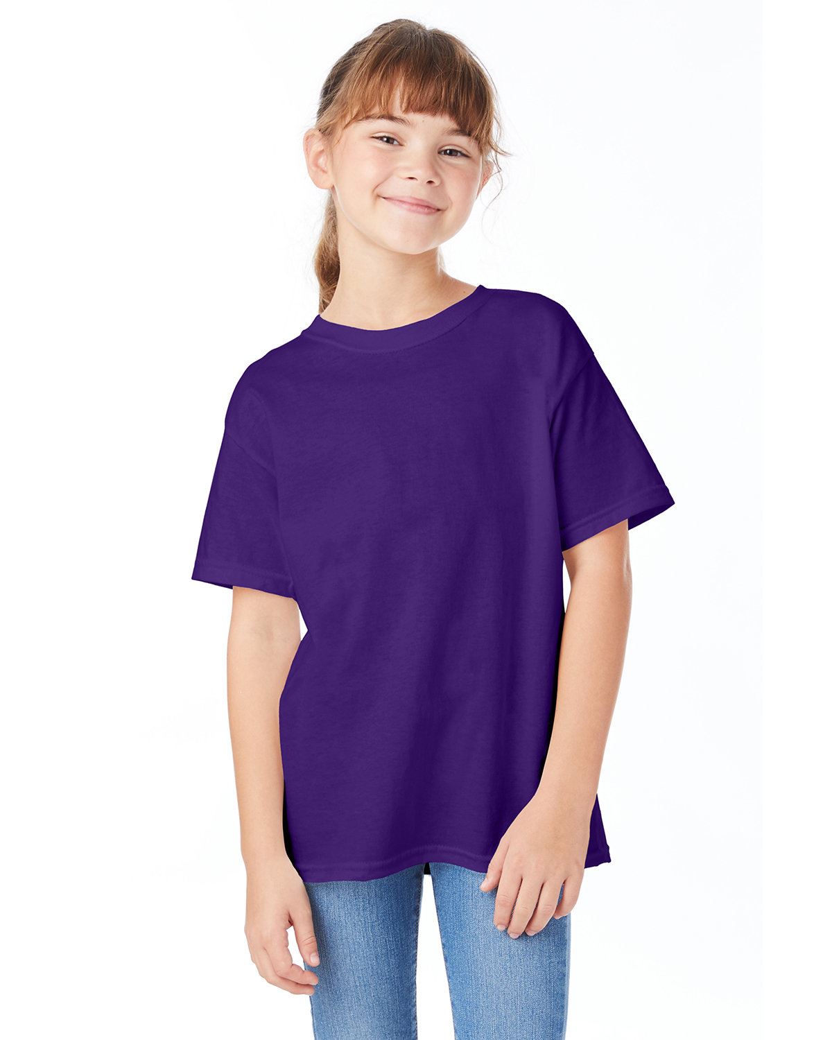 Hanes Youth 5.2 oz Short Sleeves ComfortSoft Cotton XS-XL T-Shirt 5480 - Picture 8 of 39