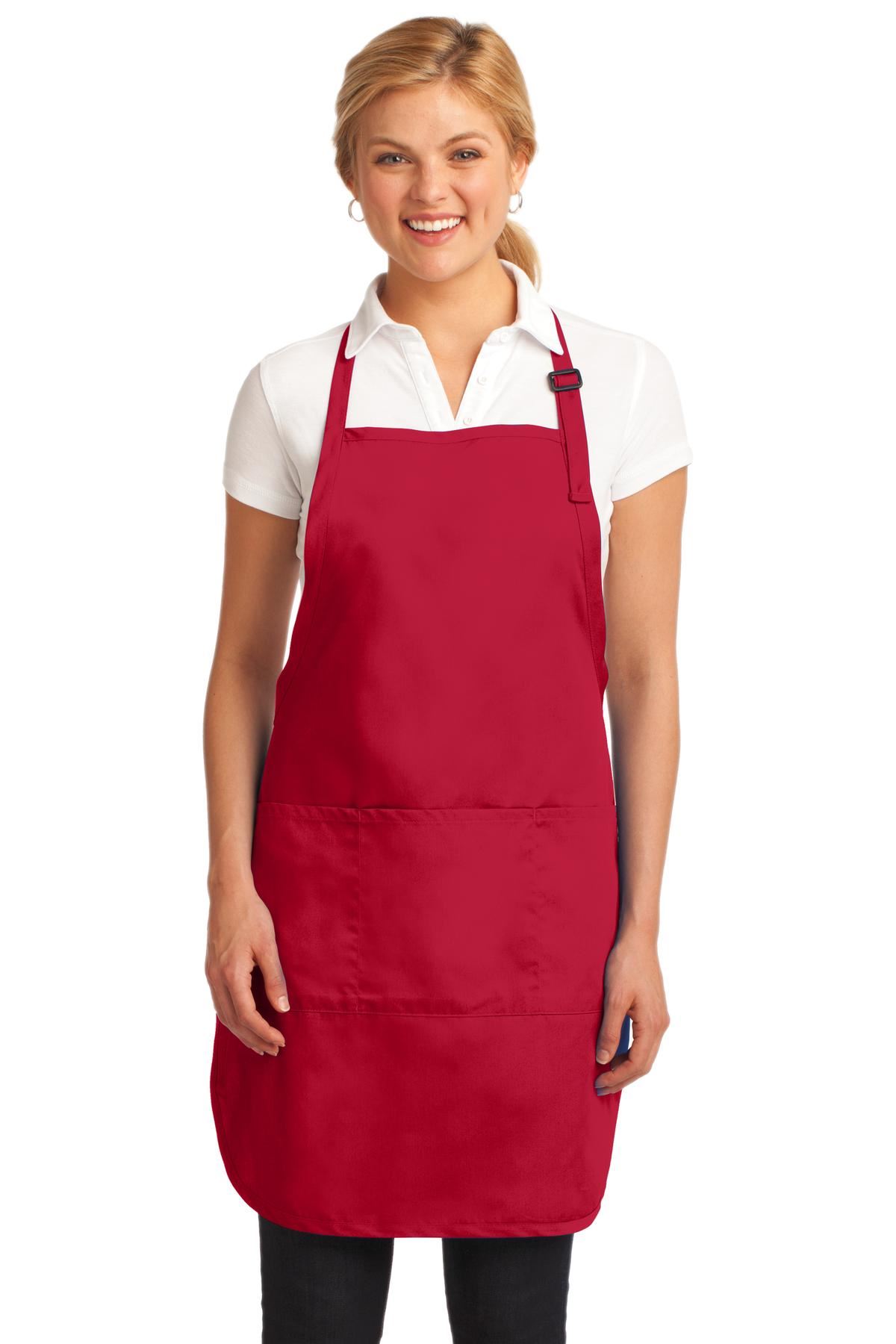 Port Authority Full Length Apron 3 Front Pockets Adjustable Neck Strap A703 - Picture 10 of 15