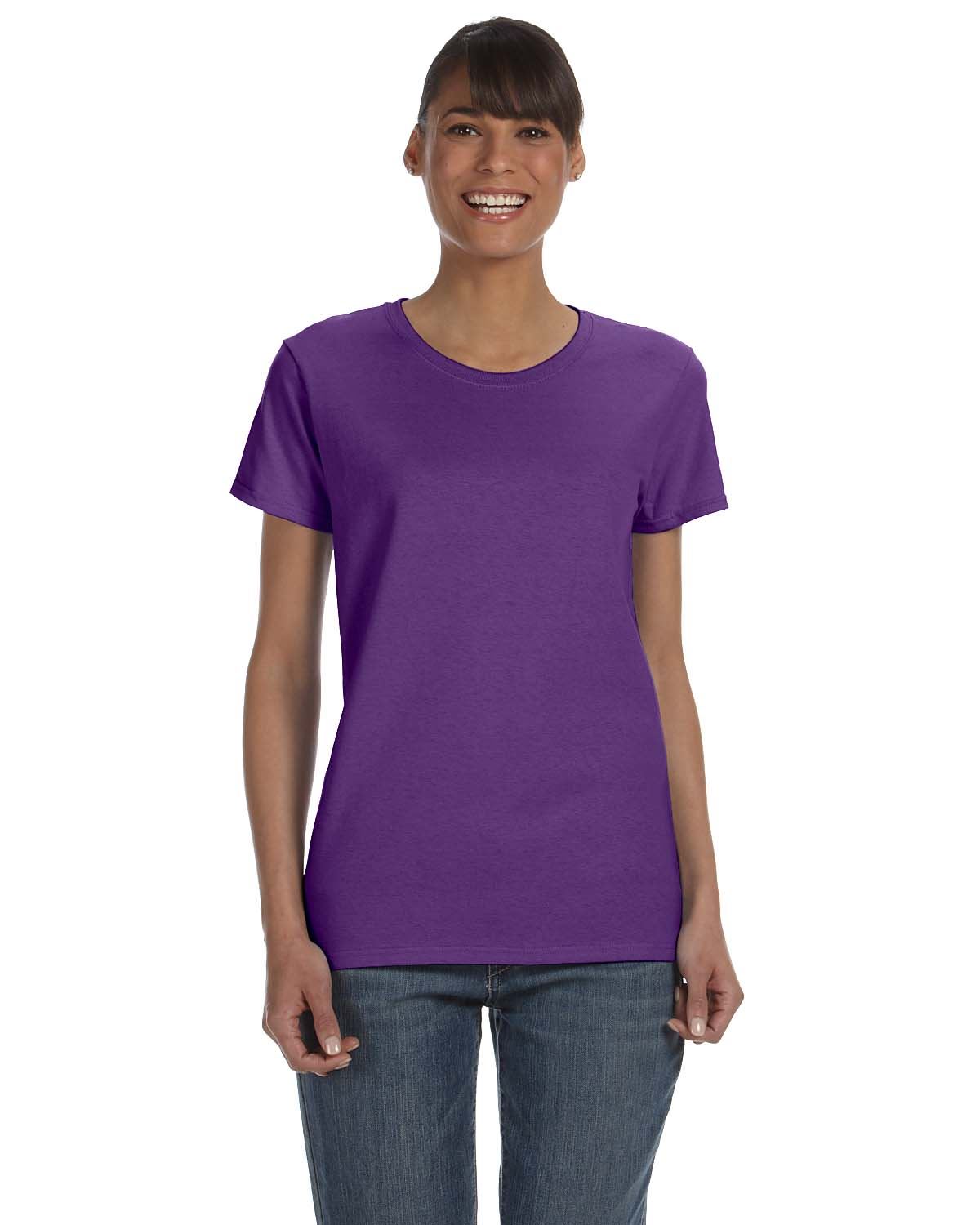Gildan Womens T-Shirt Short Sleeves Heavy Cotton Ladies 5.3 oz Missy Fit MG500L - Picture 22 of 31
