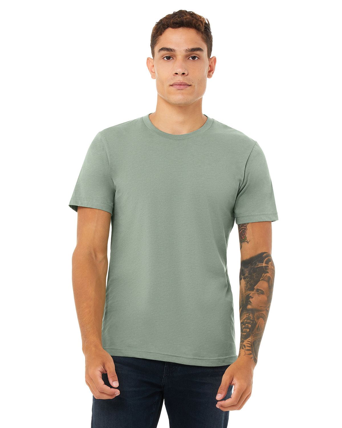 BELLA+CANVAS Unisex Short Sleeve Heather CVC Crew Neck Stylish T-Shirt 3001CVC - Picture 38 of 51