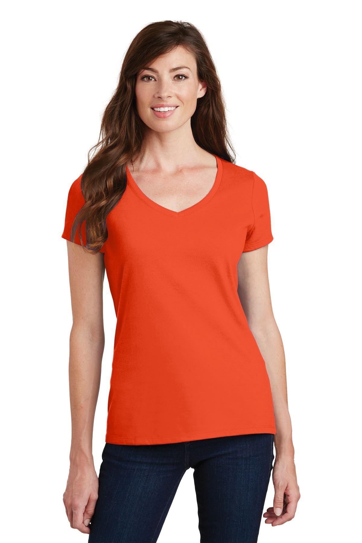 Port & Company Women's Short Sleeve V-Neck Fan Favorite T-Shirt LPC450V - Picture 30 of 43