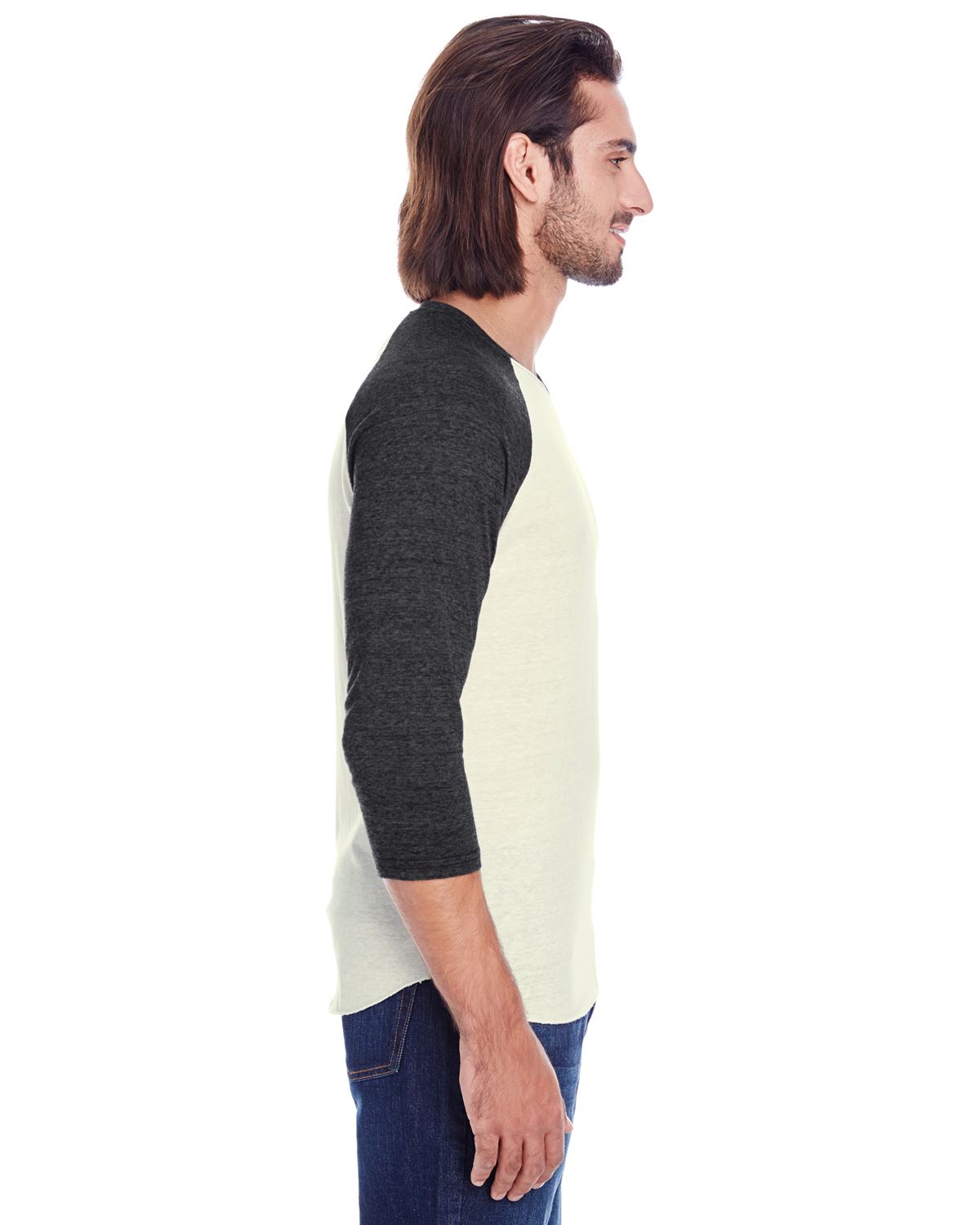 Threadfast Apparel T-Shirts Unisex Triblend 3/4-Sleeve Raglan 302G - Picture 8 of 26