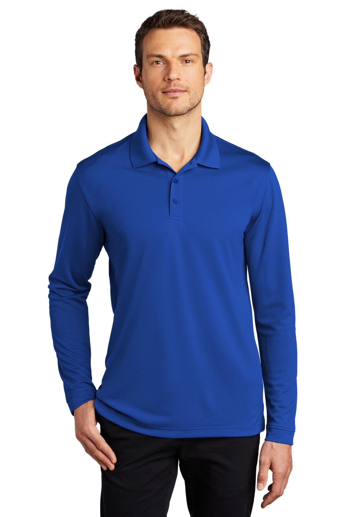 Port Authority Mens Dry Zone UV Micro Mesh Long Sleeve Polo Shirt K110LS - Picture 10 of 13