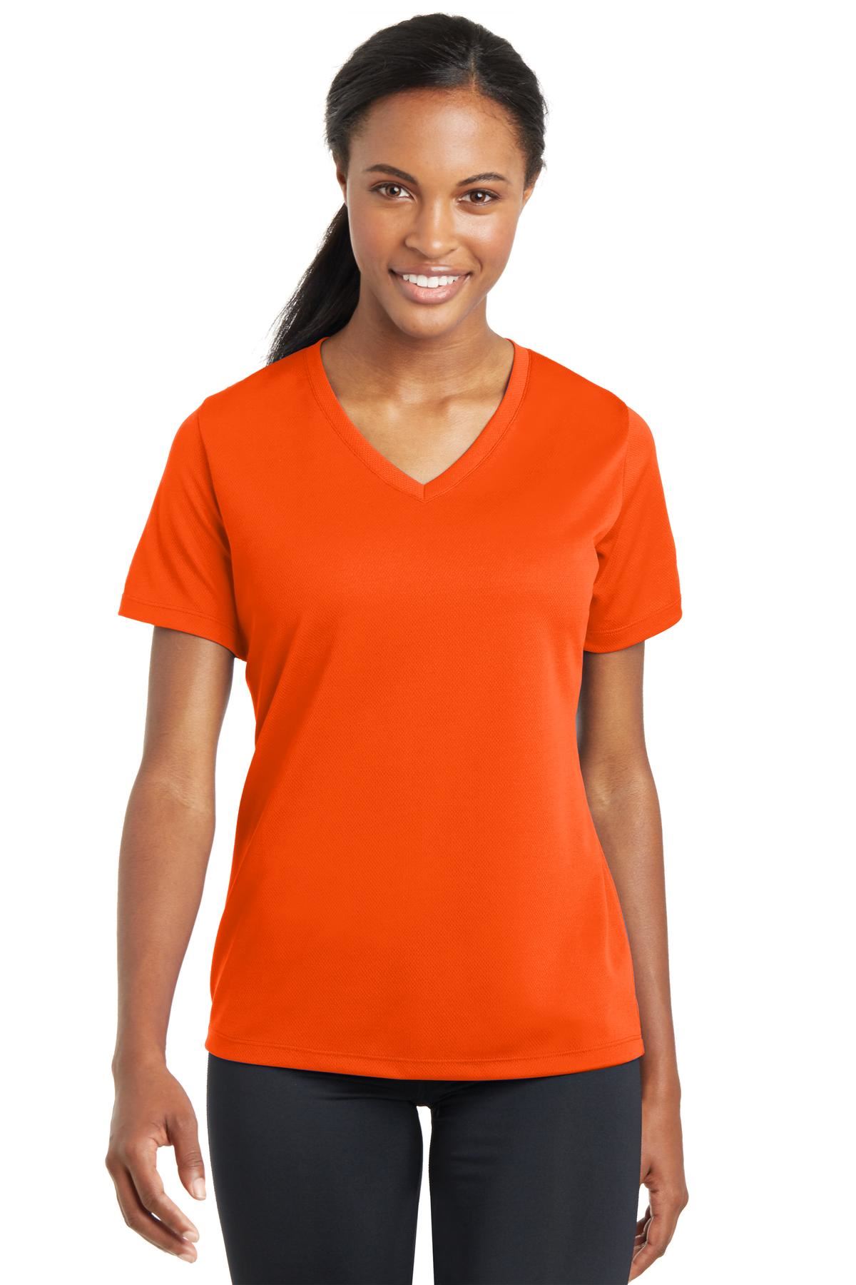Sport-Tek Women's Dry-Fit V-Neck RacerMesh Moisture Wicking T-Shirt M-LST340 - Picture 21 of 38