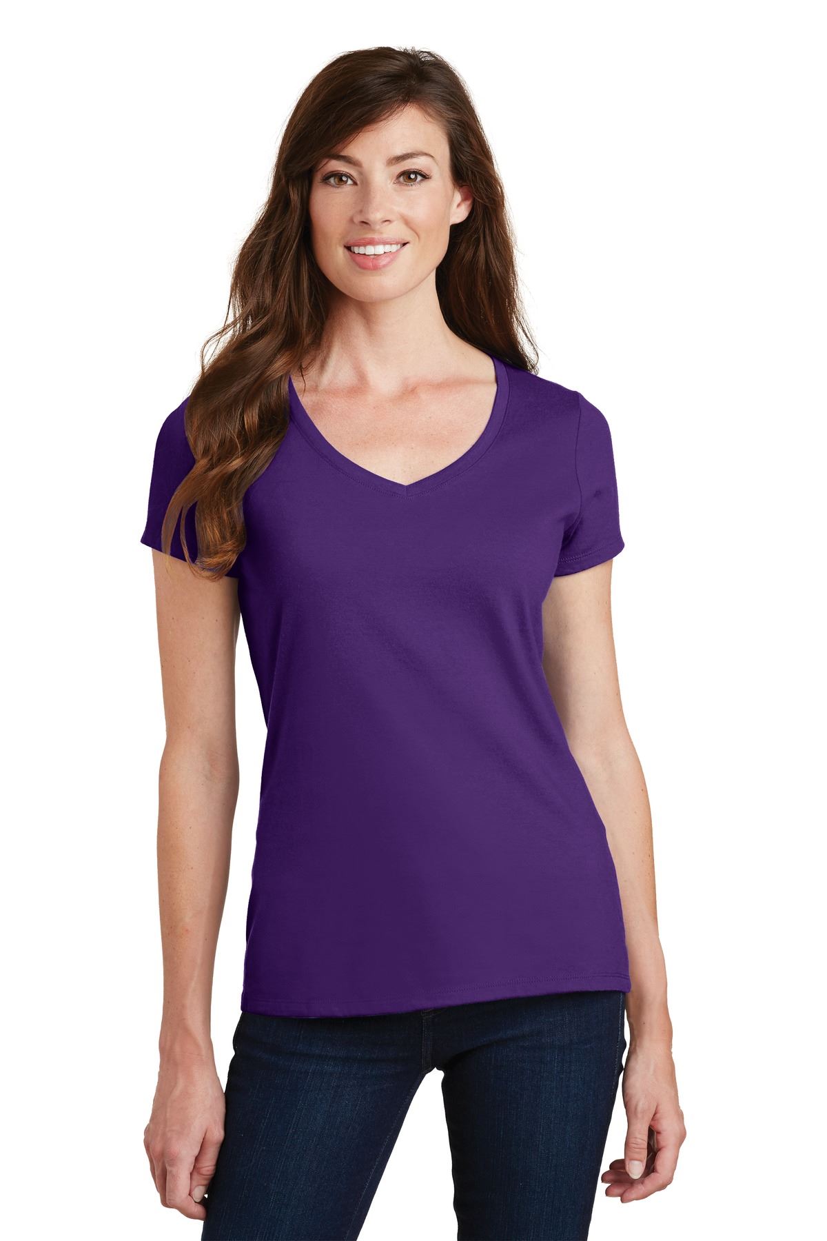 Port & Company Women's Short Sleeve V-Neck Fan Favorite T-Shirt LPC450V - Picture 38 of 43