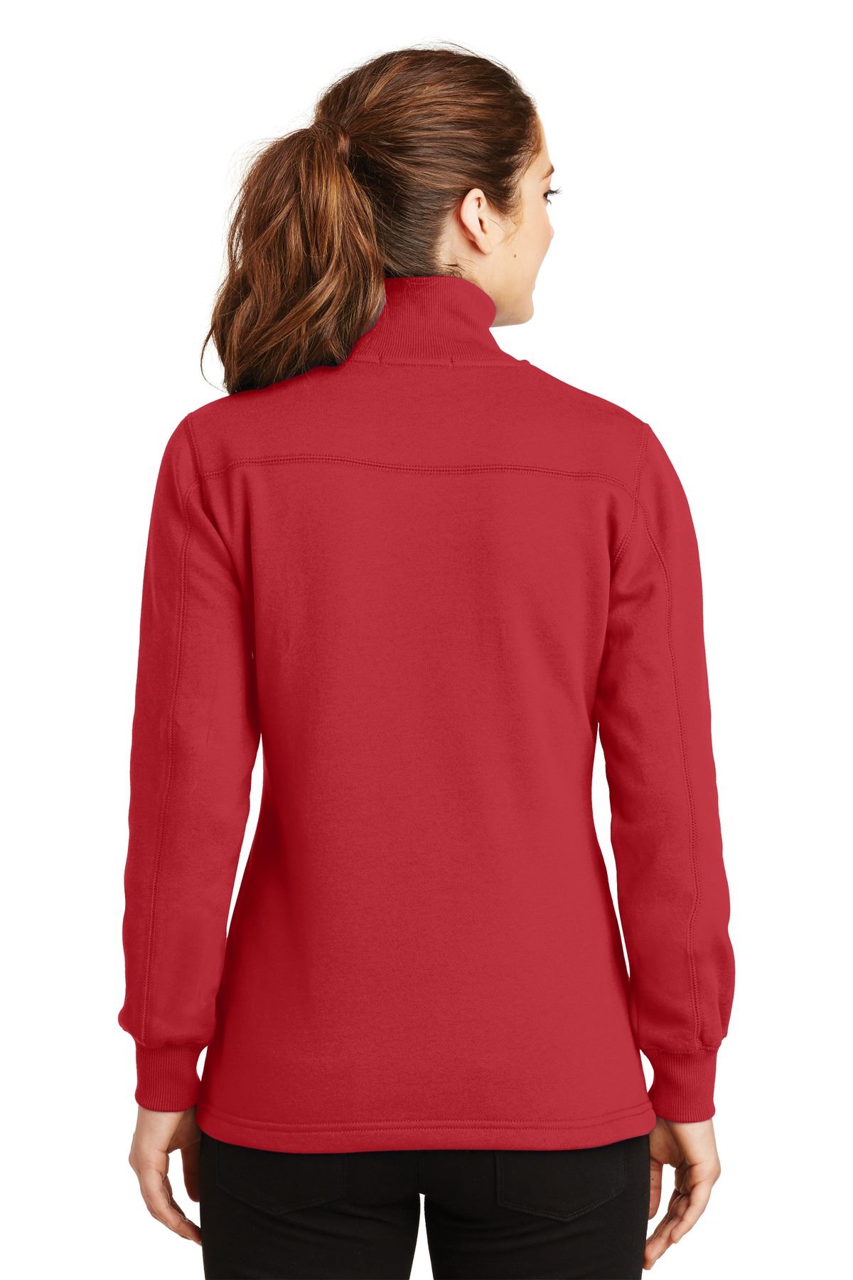 Sport-Tek Womens 1/4-Zip Sweatshirt Twill Taped Neck Rib Knit Cuffs LST253 - Picture 17 of 23