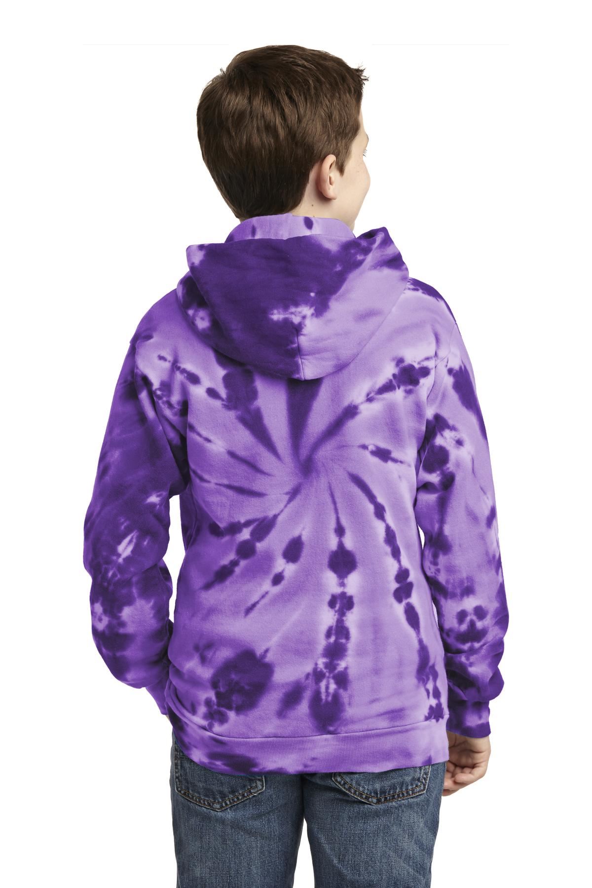 Port & Company Tie-Dye Youth Pullover Hooded Sweatshirt With Pockets M-PC146Y - Picture 15 of 21
