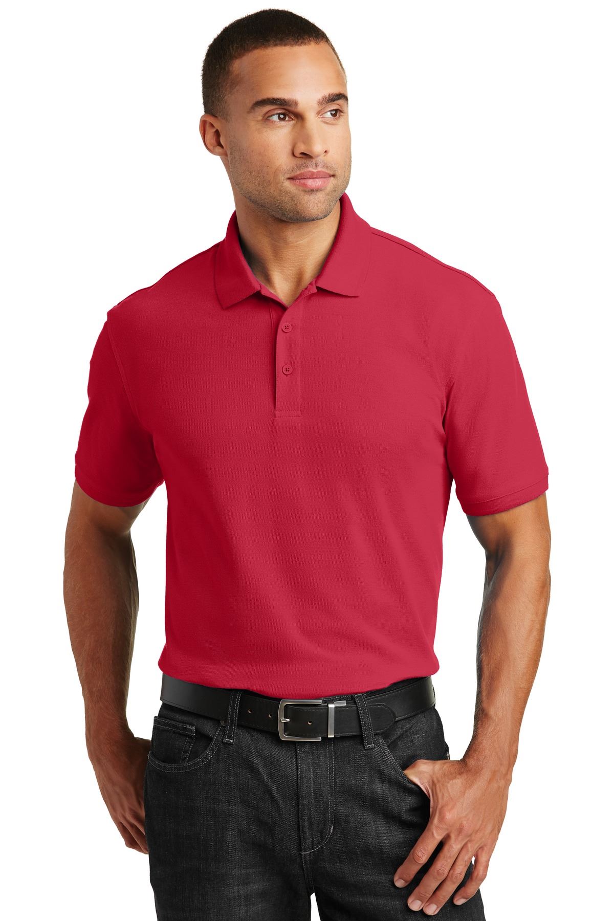 NEW Port Authority Mens 3 Button Placket Core Classic Pique Polo Shirt M-K100 - Picture 26 of 35