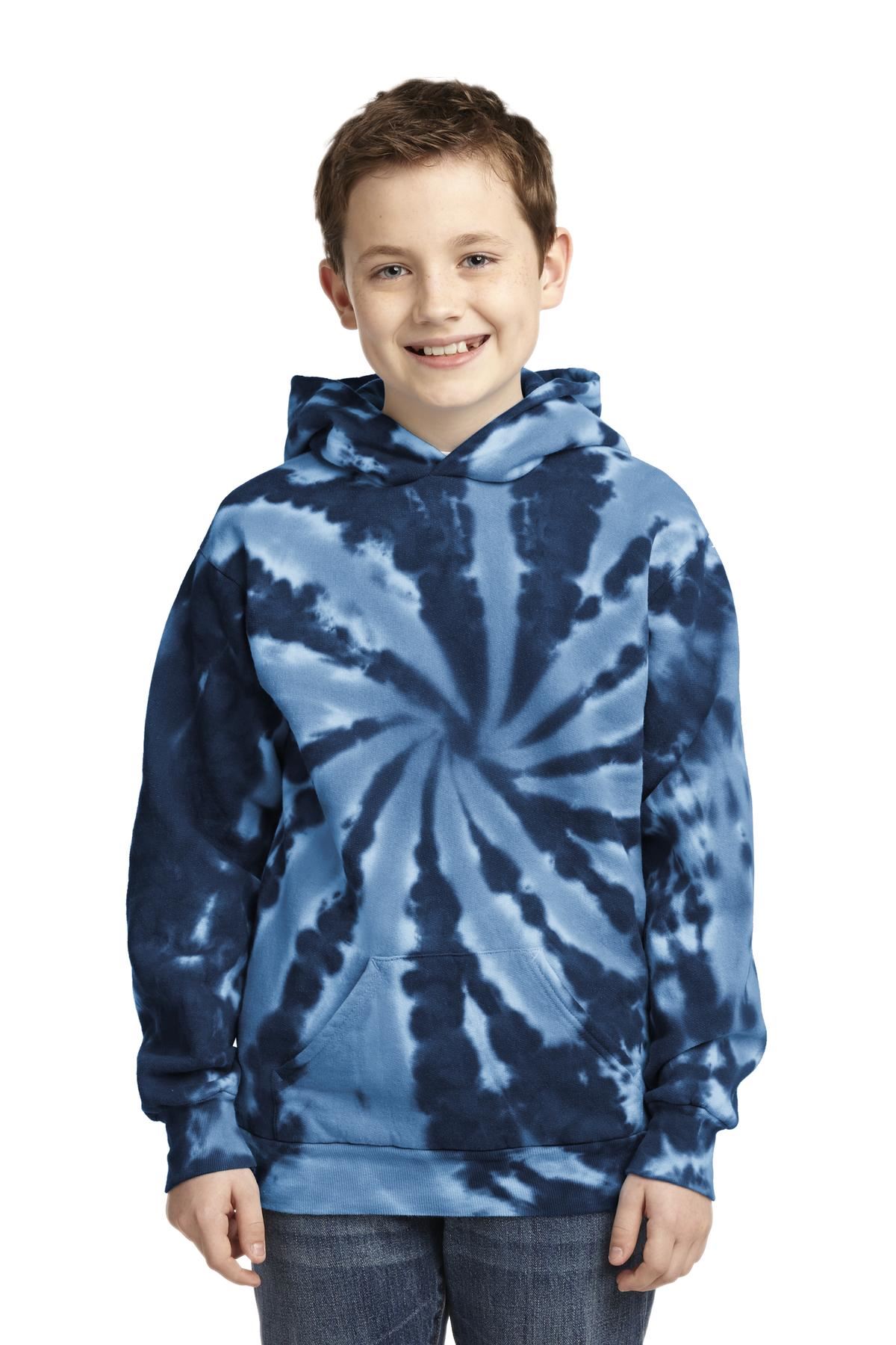 Port & Company Tie-Dye Youth Pullover Hooded Sweatshirt With Pockets M-PC146Y - Picture 8 of 21
