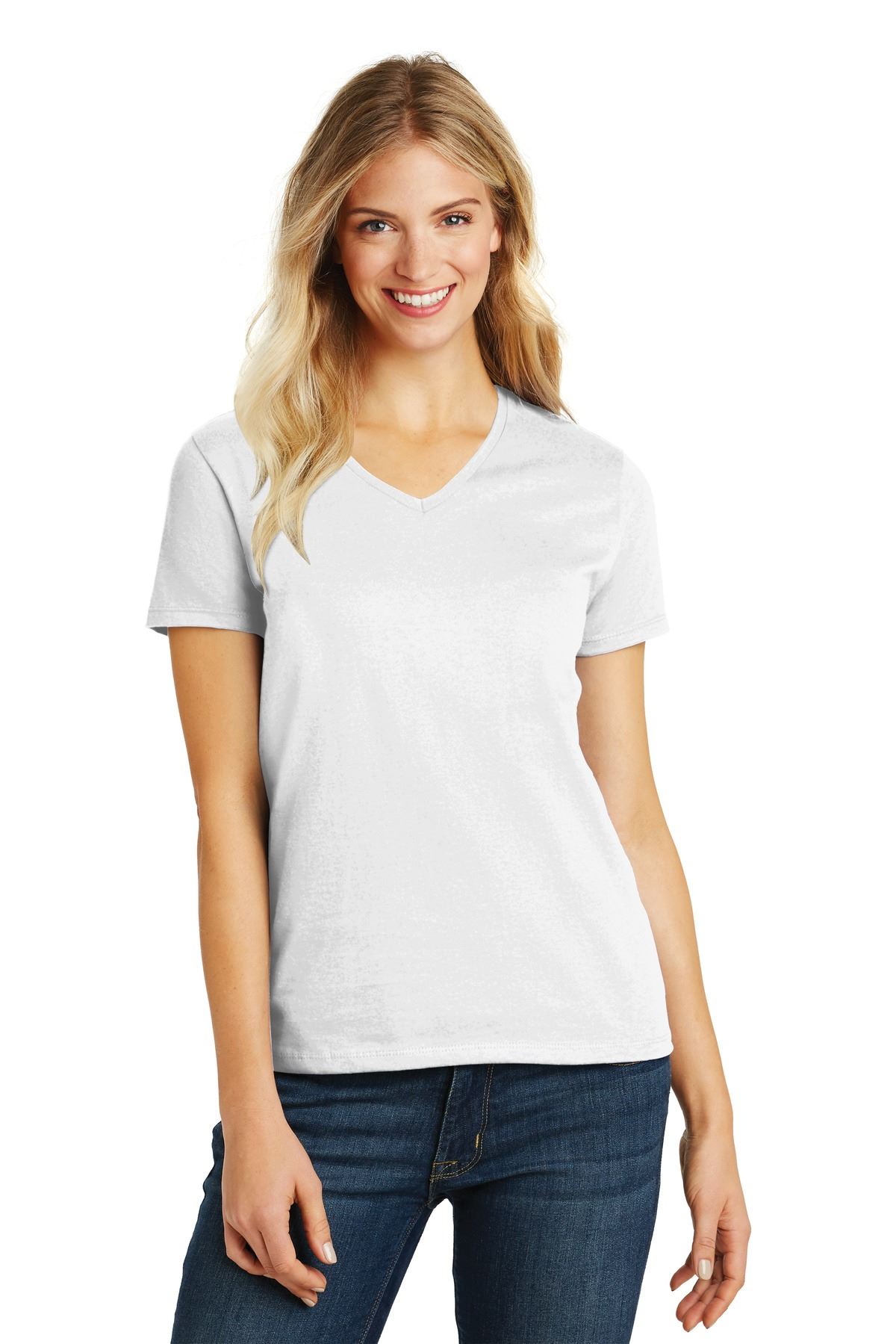 District Womens Short Sleeve Perfect Blend V Neck Stylish T-Shirt DM1190L - Picture 43 of 44