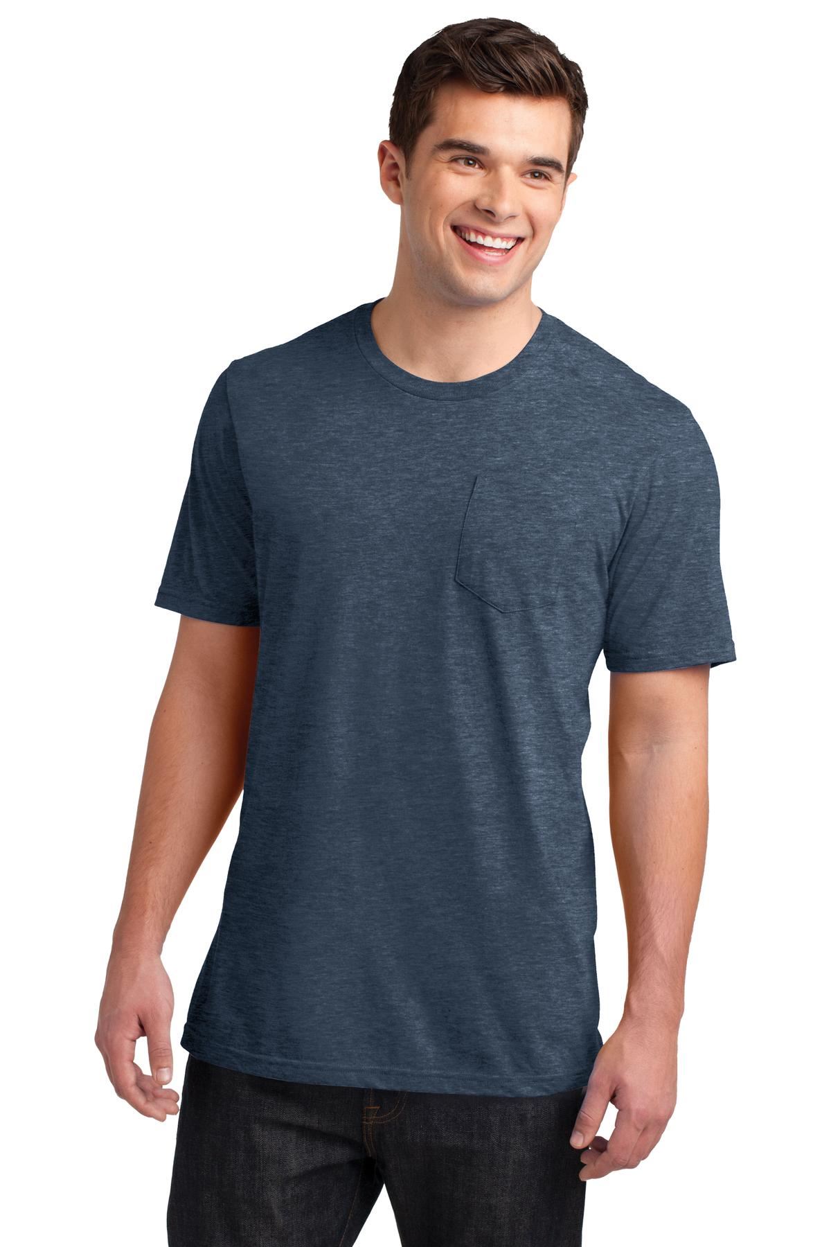 District Mens Cotton Pocket Short Sleeve Very Important T-Shirt M-DT6000P - Picture 9 of 16