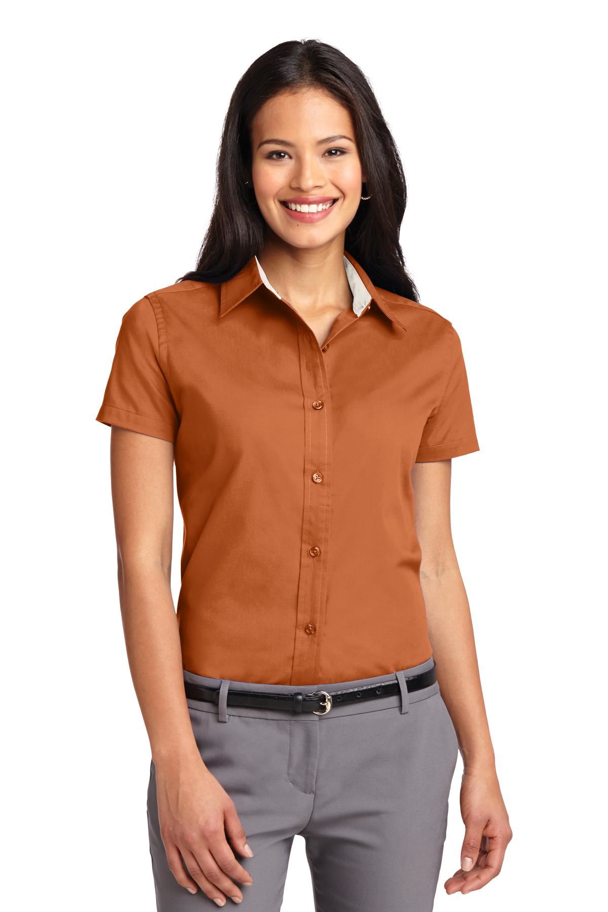 Port Authority Womens Short Sleeve Wrinkle Resistant Easy Care Collar Shirt L508 - Picture 33 of 38
