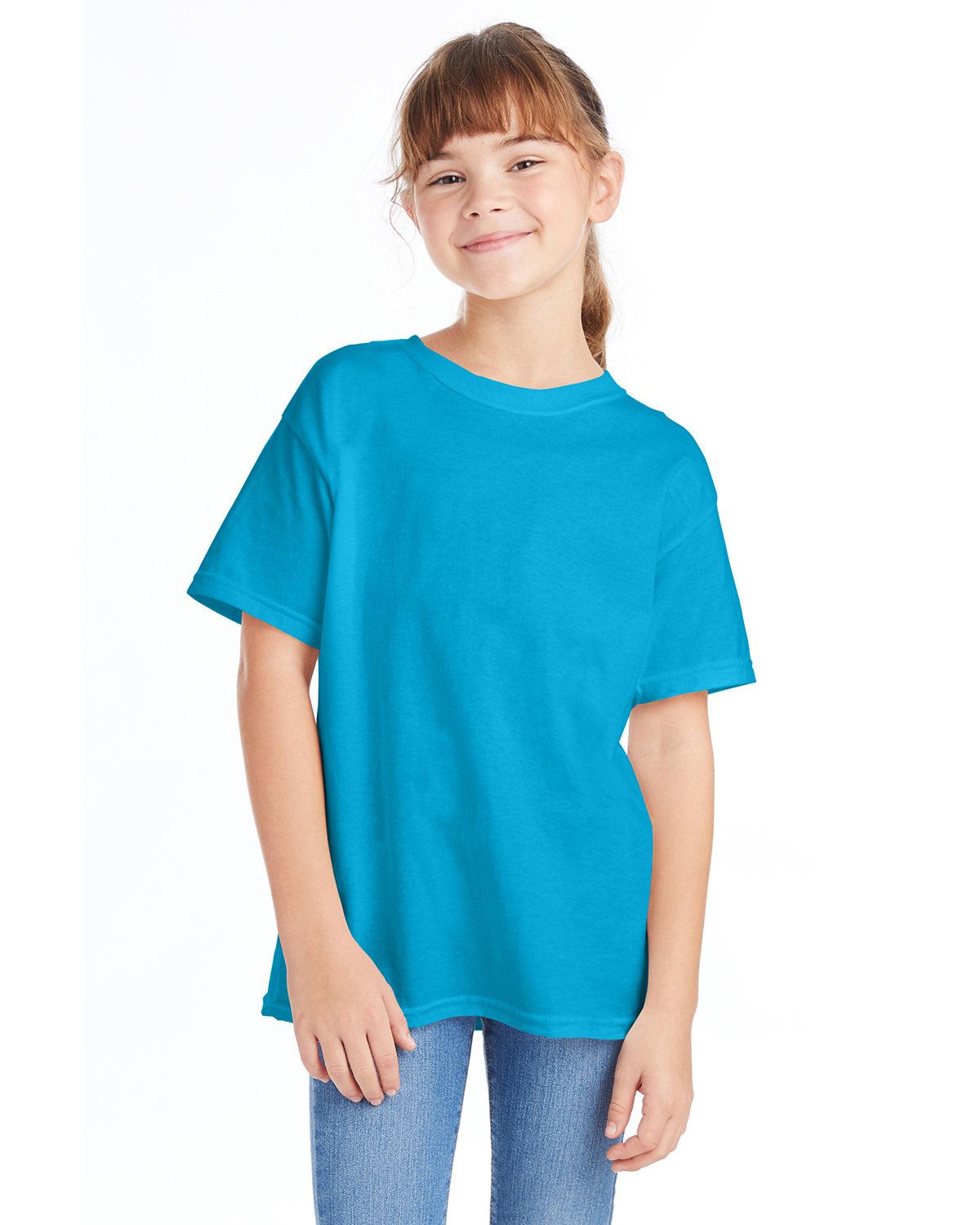 Hanes Youth 5.2 oz Short Sleeves ComfortSoft Cotton XS-XL T-Shirt 5480 - Picture 34 of 39
