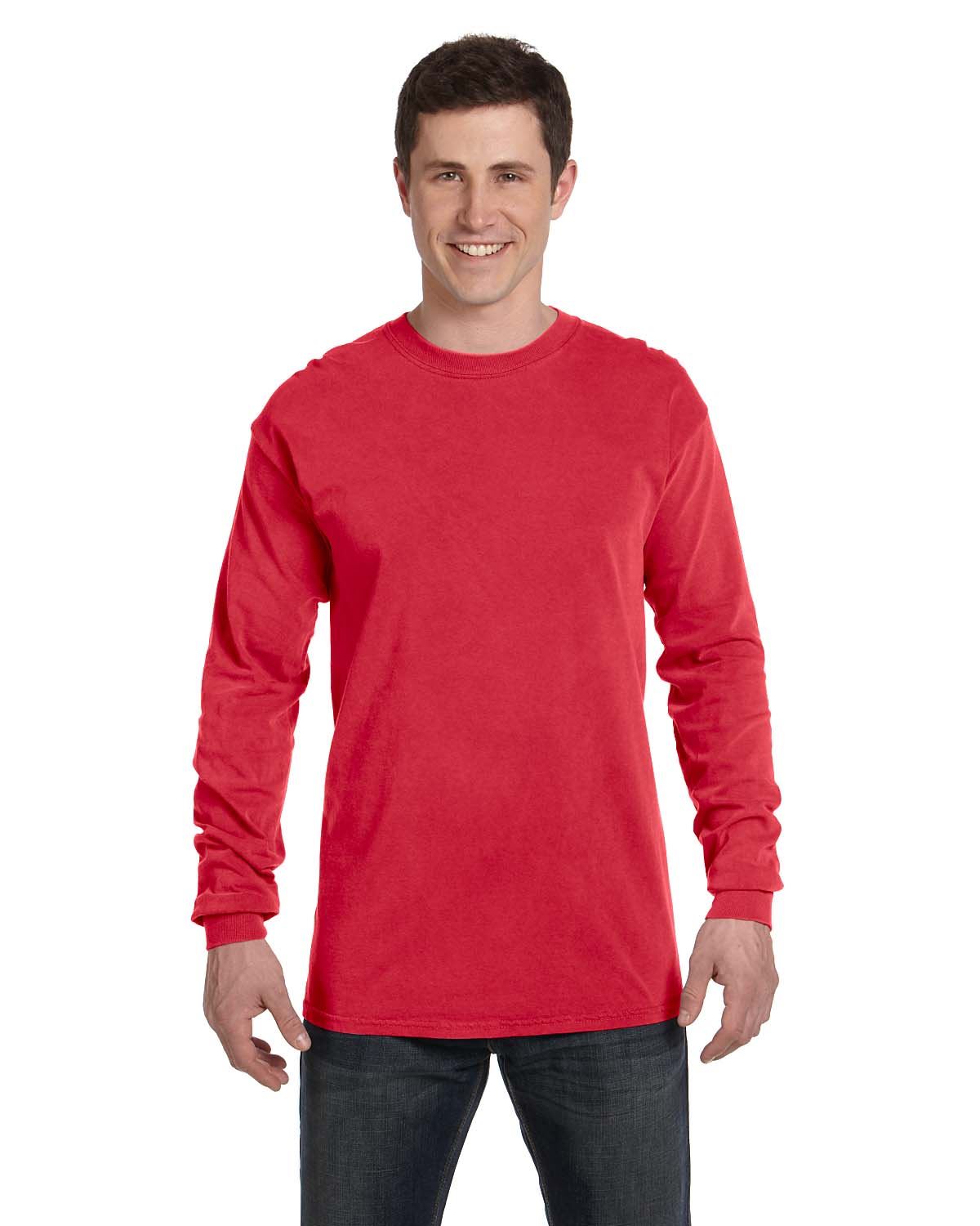 Comfort Colors Mens T-Shirt Long Sleeve Garment Dyed Preshrunk Tee C6014 - Picture 45 of 70
