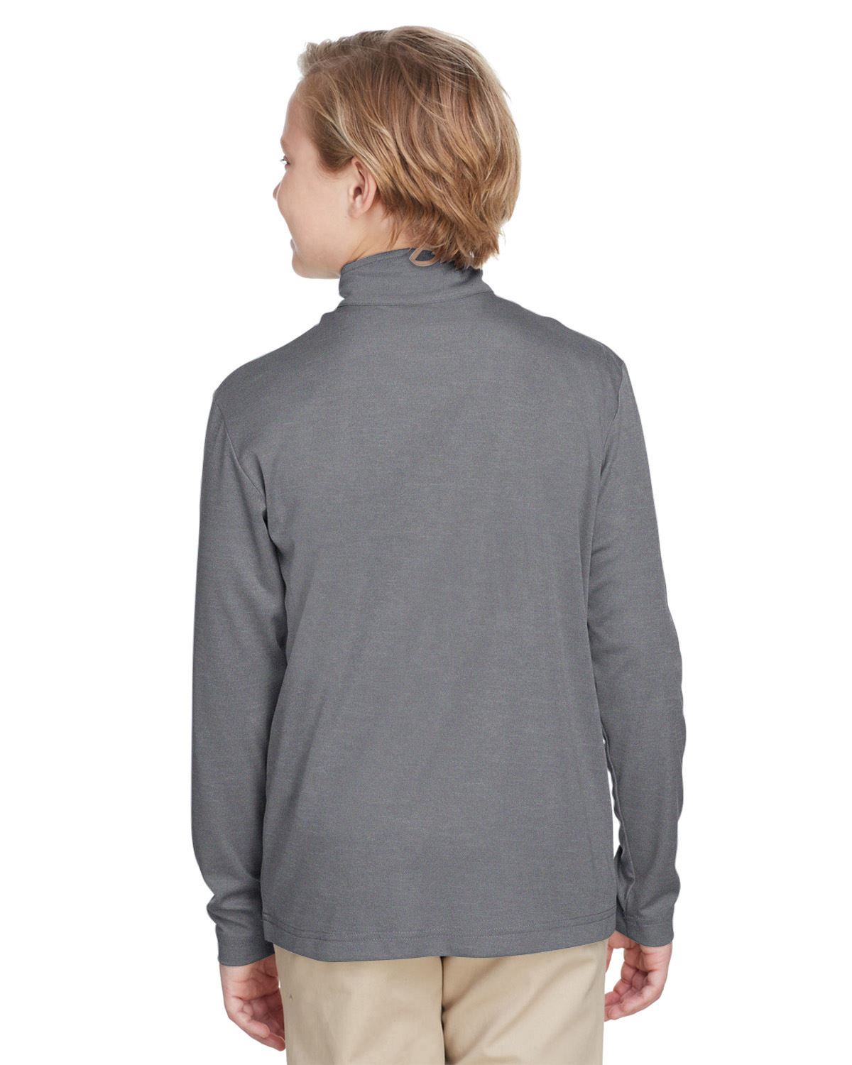 Team 365 Youth Quarter-Zip Jacket UV Protection Sonic Heather Performance TT31HY - Picture 10 of 26