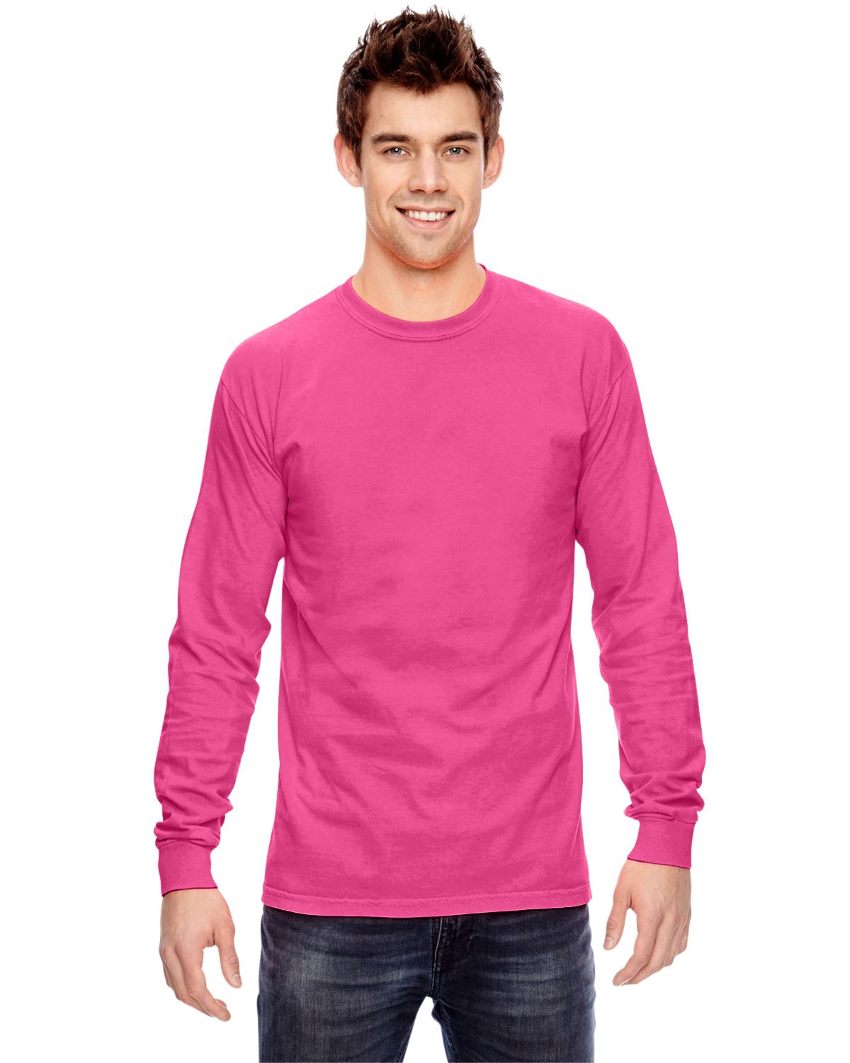 Comfort Colors Mens T-Shirt Long Sleeve Garment Dyed Preshrunk Tee C6014 - Picture 46 of 70