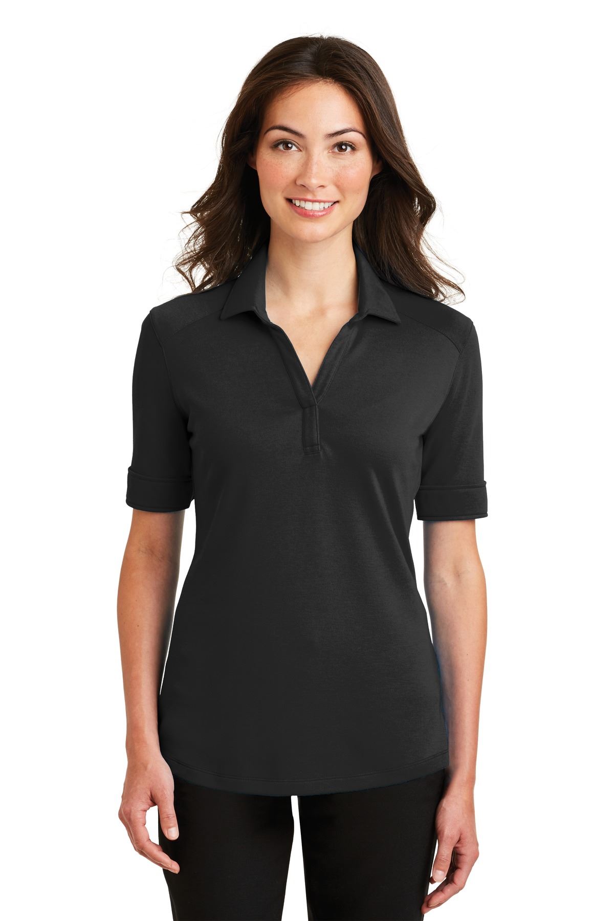 Port Authority Womens Silk Touch Interlock Performance Polo Shirt L5200 - Picture 4 of 21
