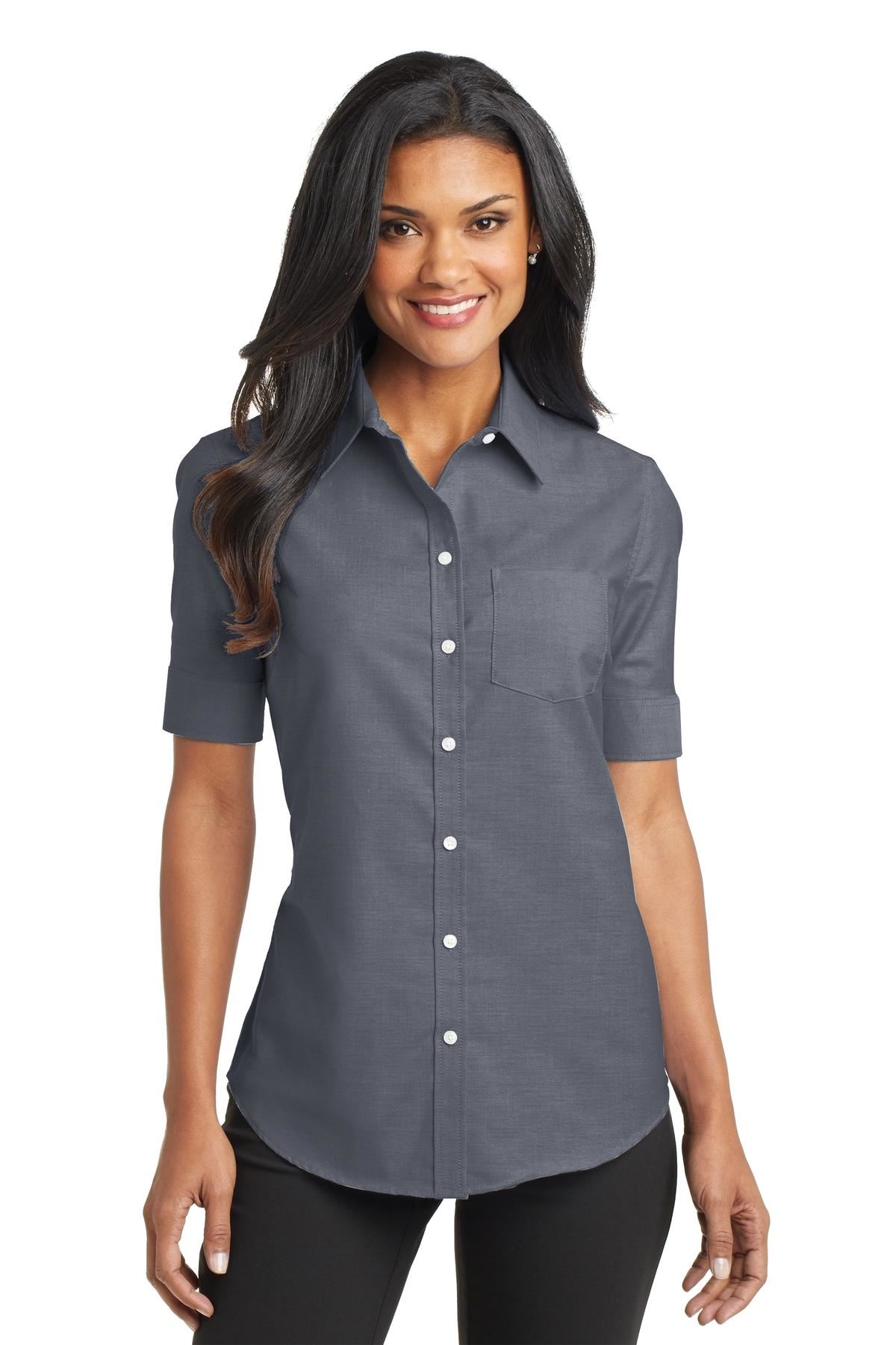 Port Authority Womens Short Sleeve SuperPro Oxford Dress Shirt L659 - Picture 4 of 11