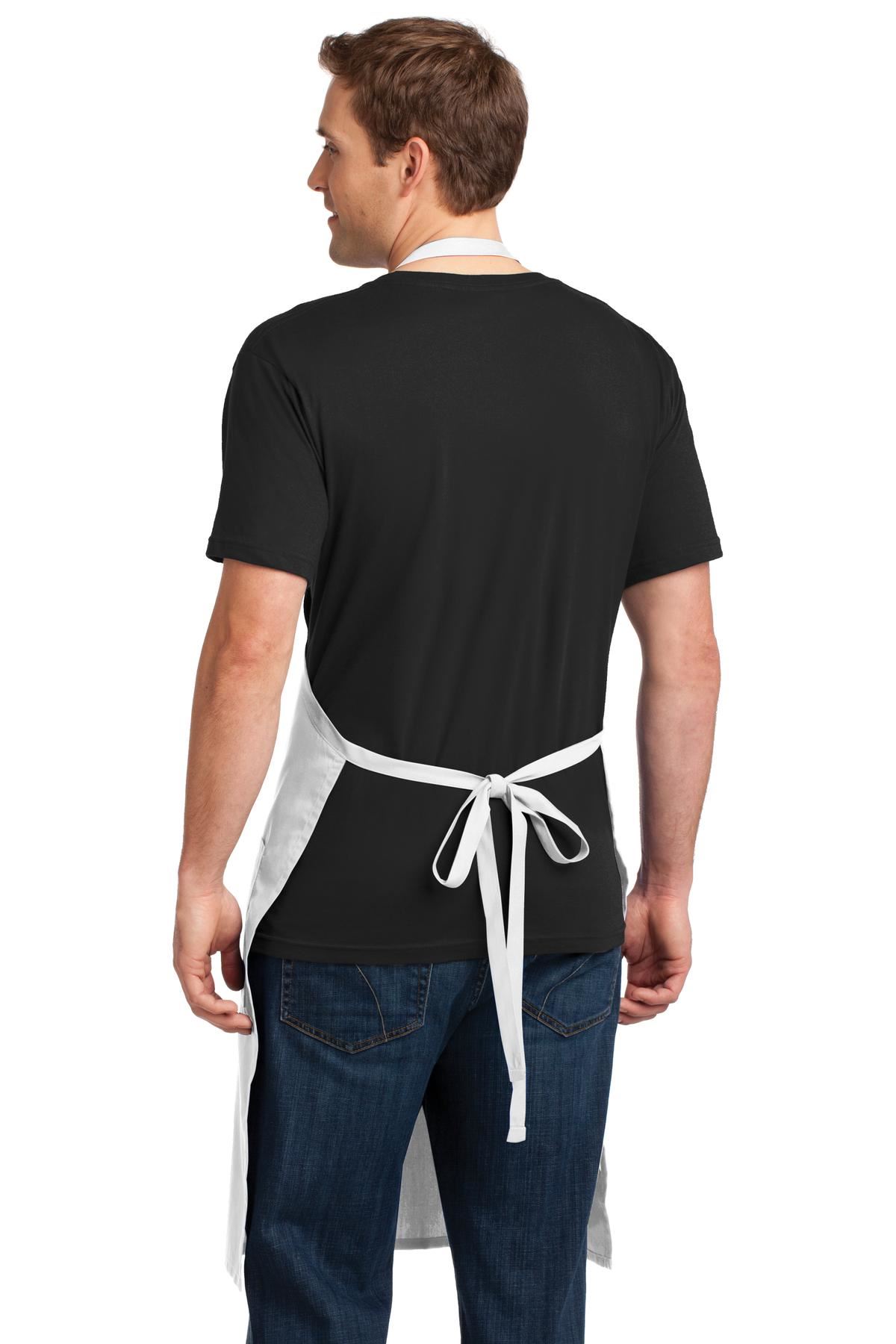 Port Authority Extra Long Bib Apron 3 Front Pockets Stain Release M-A700 - Picture 15 of 15