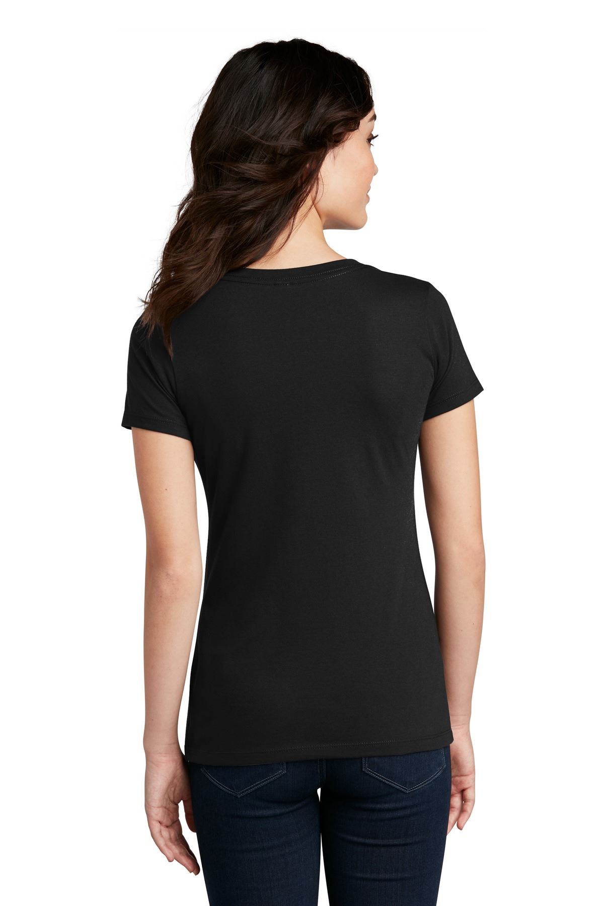 District Womens Short Sleeve Perfect Blend V Neck Stylish T-Shirt DM1190L - Picture 4 of 44