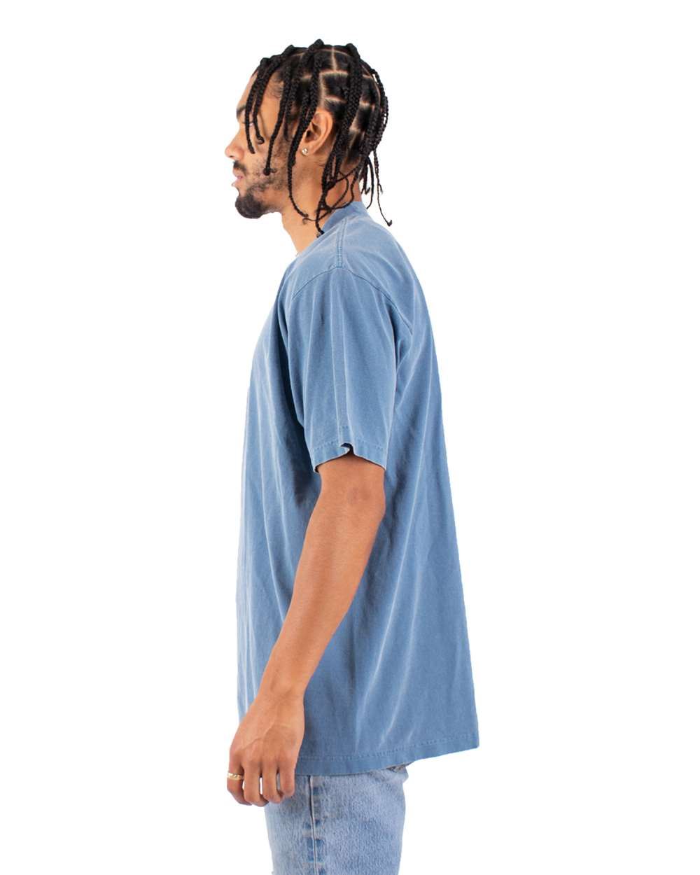 Shaka Wear Mens USA Cotton Crew Neck Short Sleeve Garment-Dyed T-Shirt SHGD
