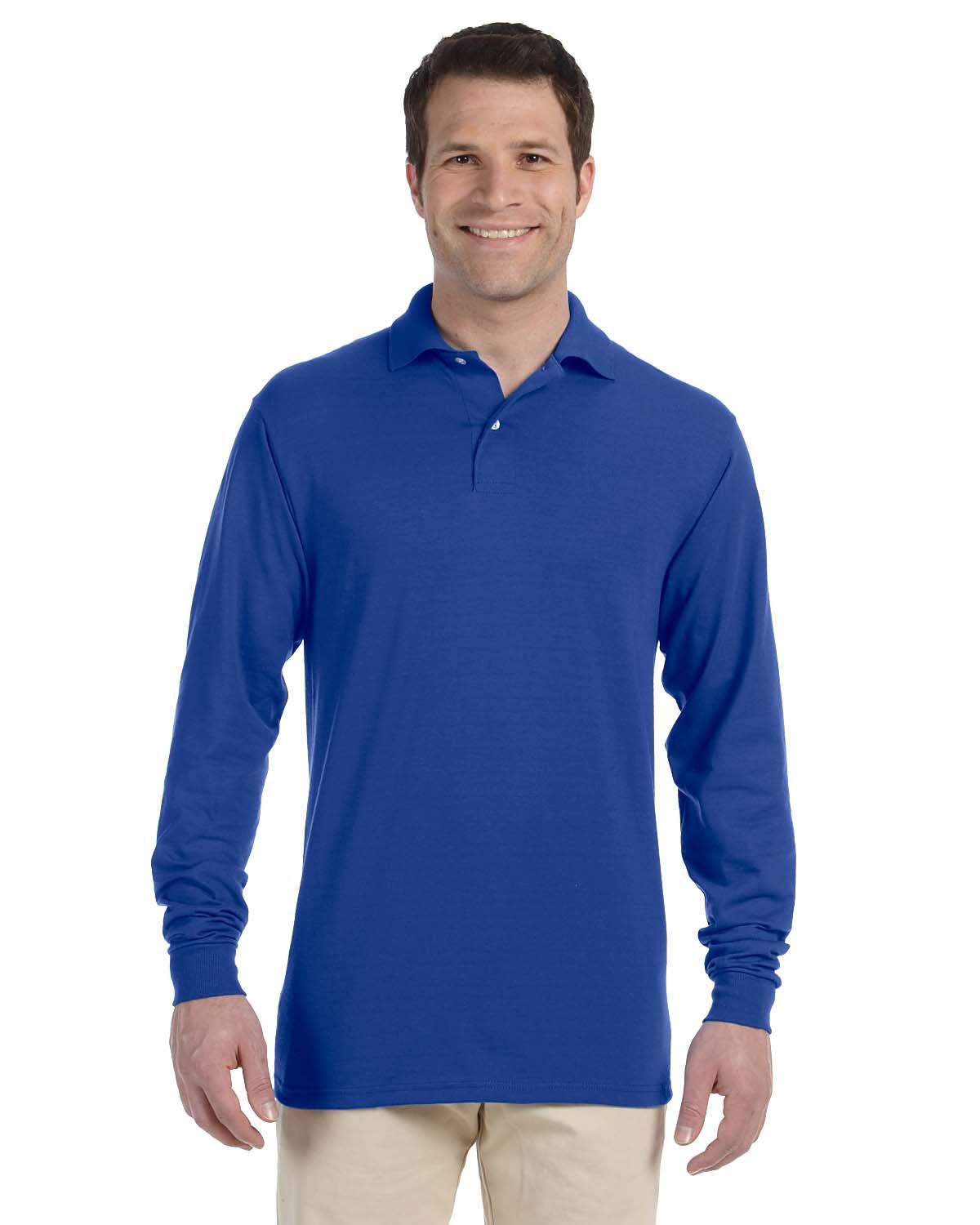 Jerzees Mens Spotshield Long Sleeve Jersey Polo Shirt 437ML - Picture 14 of 22
