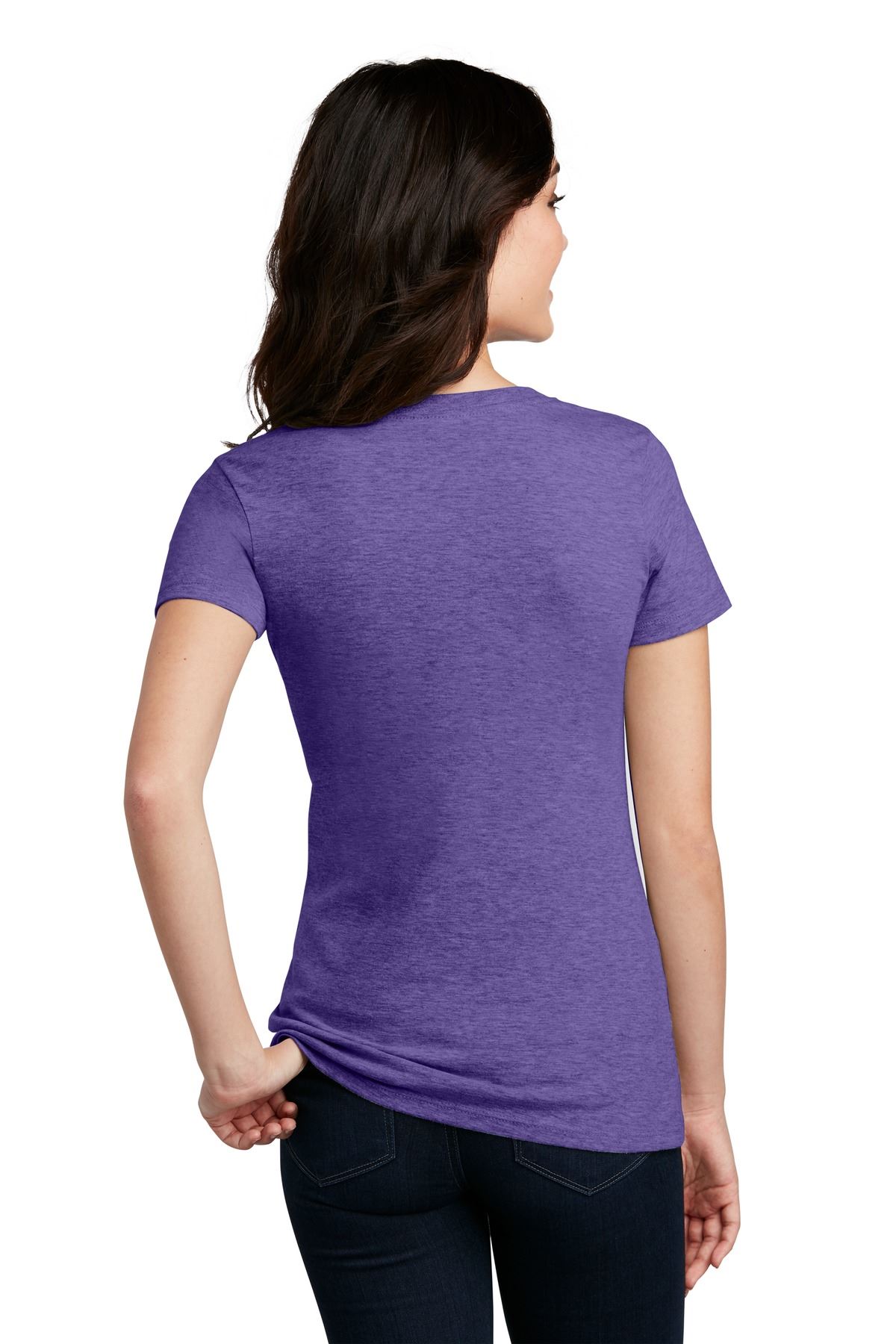 District Womens Short Sleeve Perfect Blend V Neck Stylish T-Shirt DM1190L - Picture 30 of 44