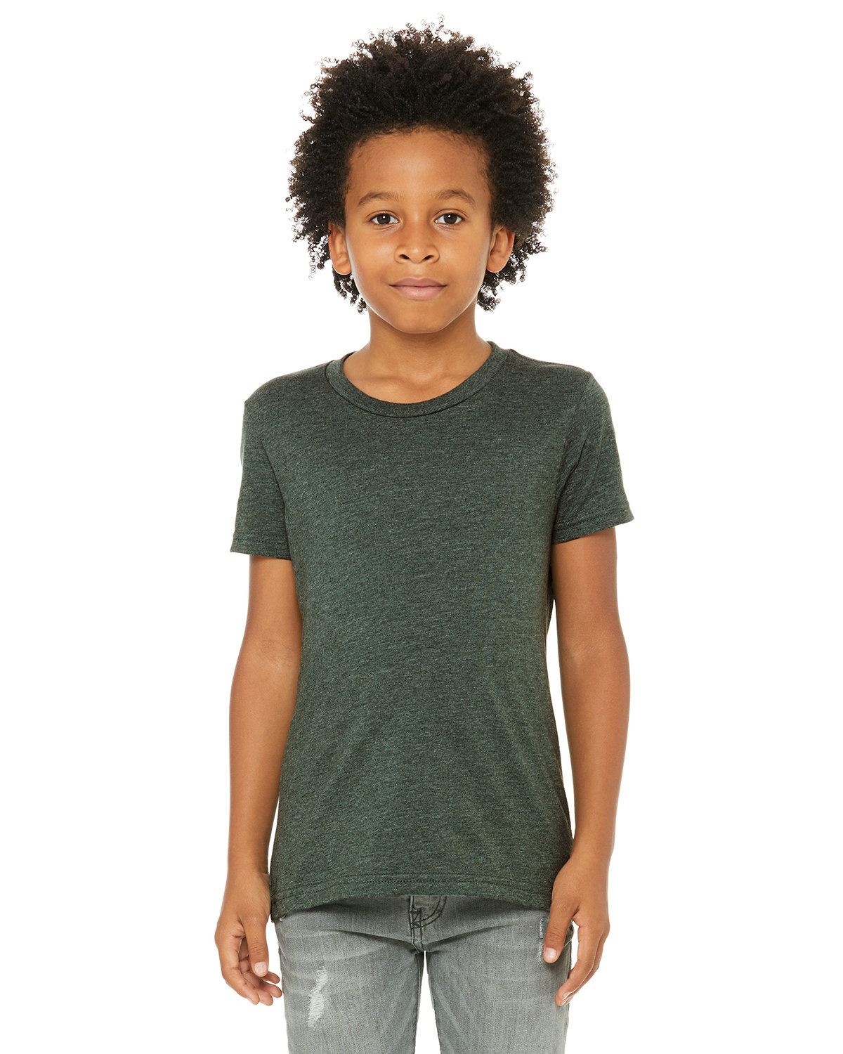 Bella + Canvas Youth Short Sleeve Basic Plain CVC Jersey T-Shirt 3001YCV - Picture 8 of 37