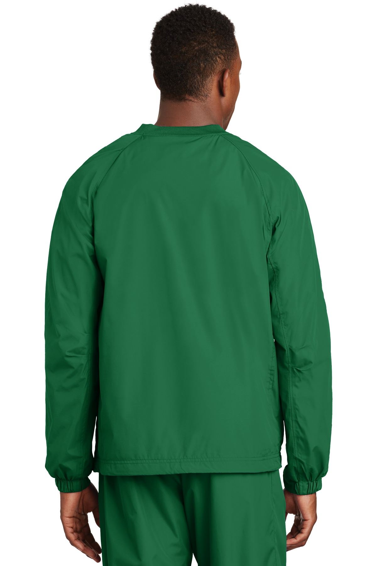 Sport-Tek Men's Polyester Side Pocket Rib Knit V Neck Raglan Wind Shirt. JST72 - Picture 11 of 21