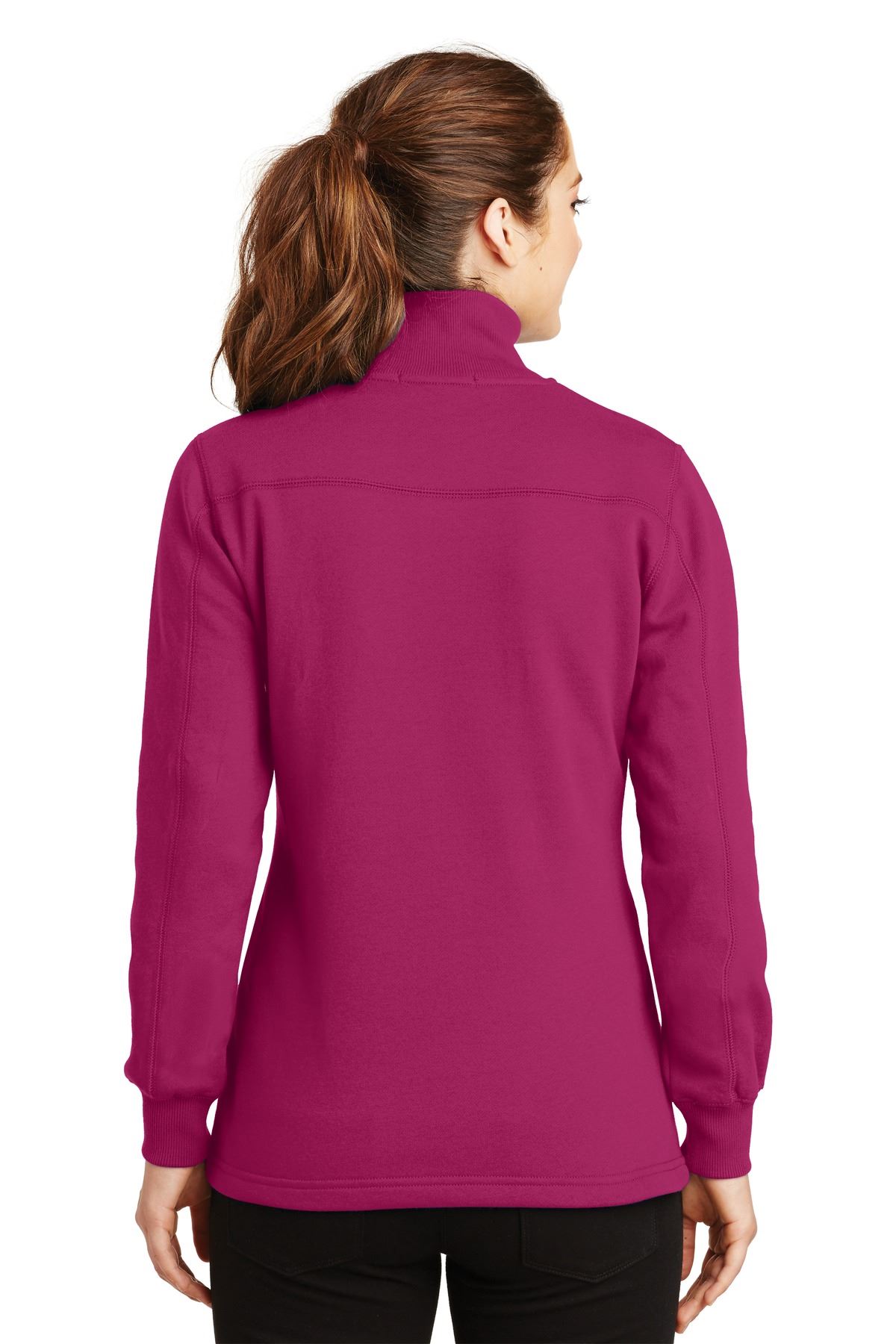 Sport-Tek Womens 1/4-Zip Sweatshirt Twill Taped Neck Rib Knit Cuffs LST253 - Picture 13 of 23