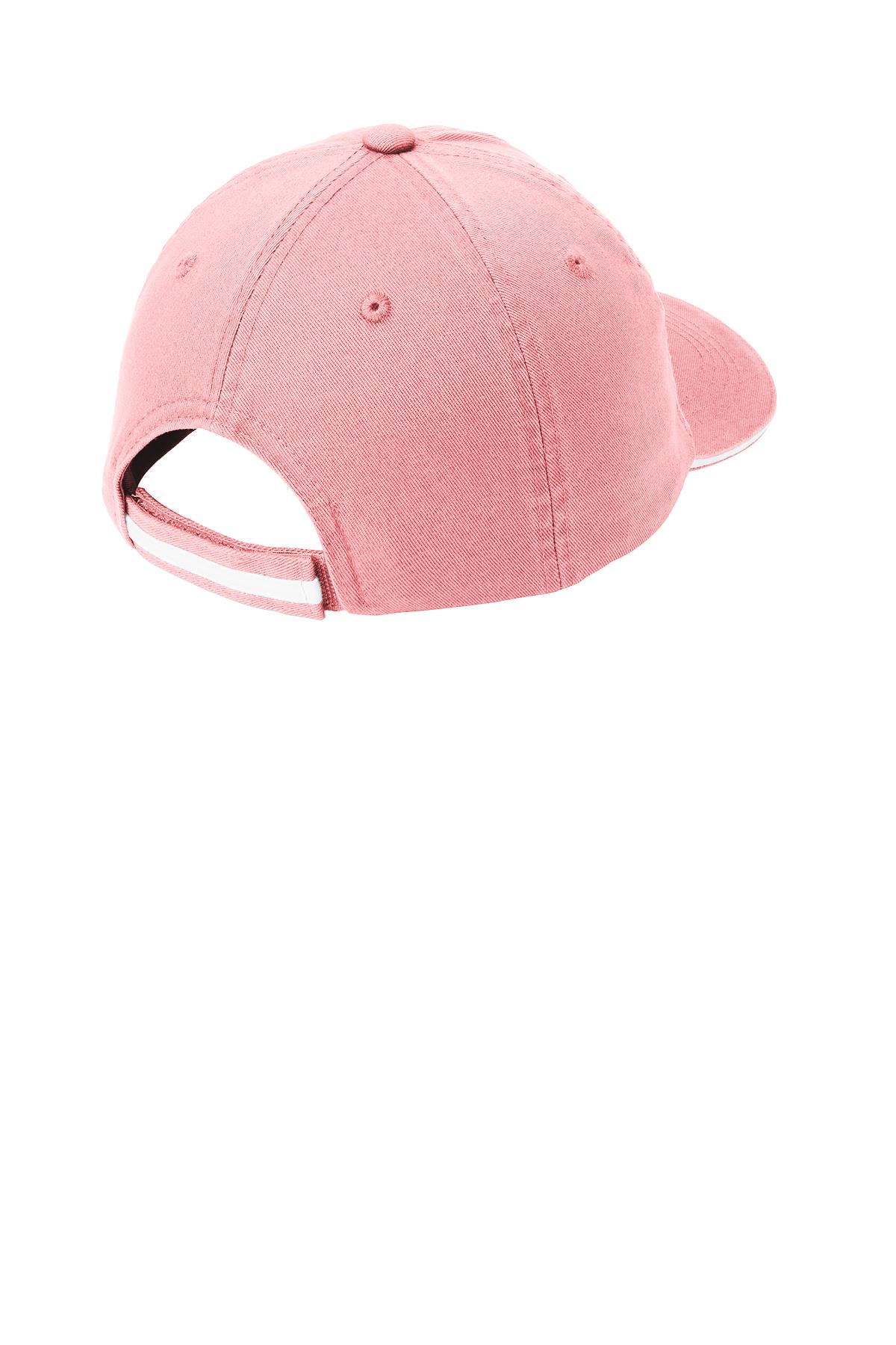 Port Authority Sandwich Bill Cap with Striped Closure Hat C830 - Picture 23 of 34