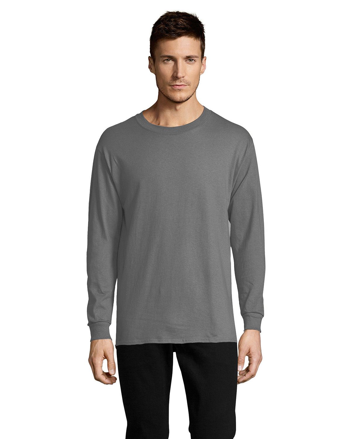 Hanes Men's ComfortSoft Essential-T 100% Cotton Long Sleeve S-3XL T-Shirt R5286 - Picture 18 of 23