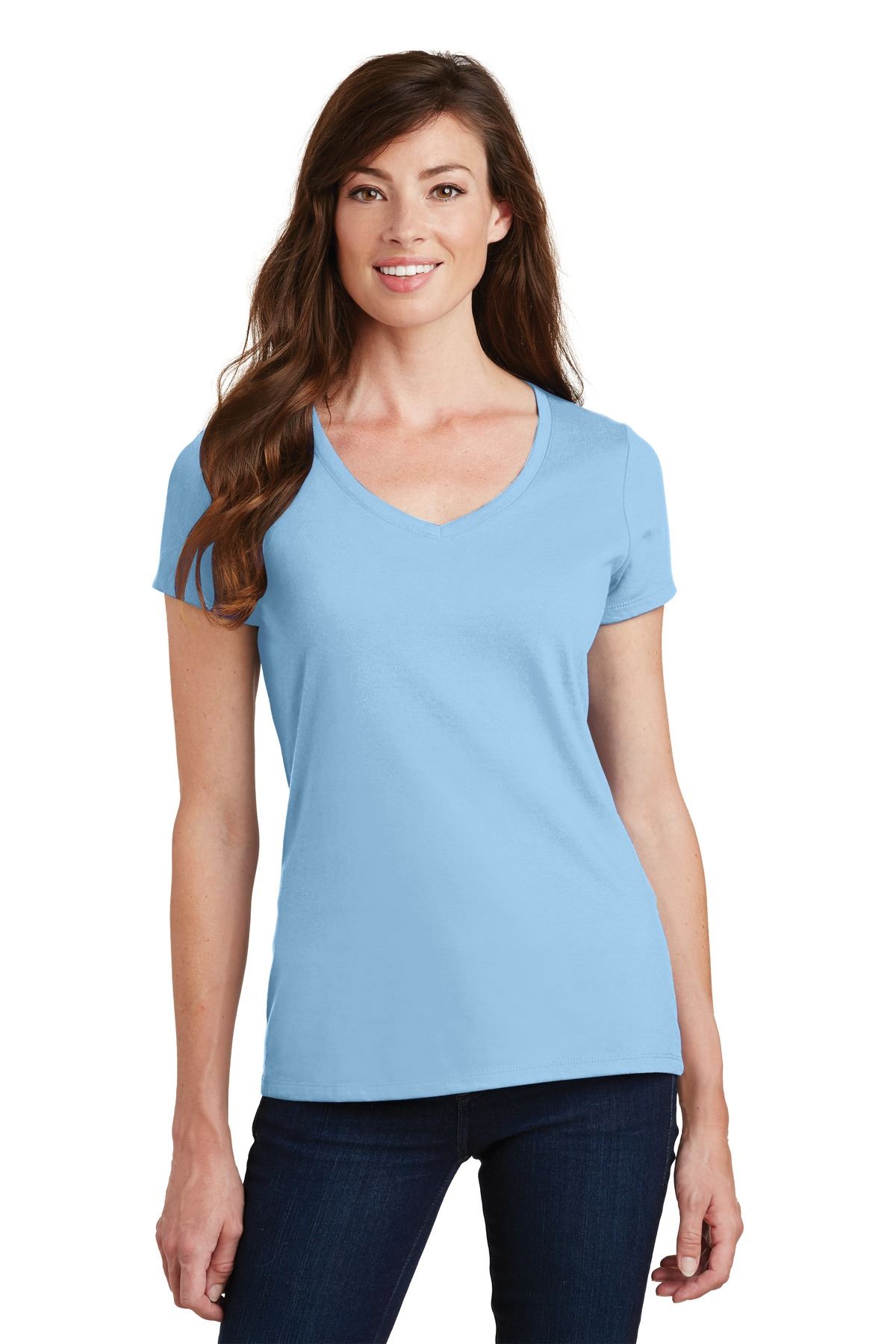Port & Company Women's Short Sleeve V-Neck Fan Favorite T-Shirt LPC450V - Picture 26 of 43