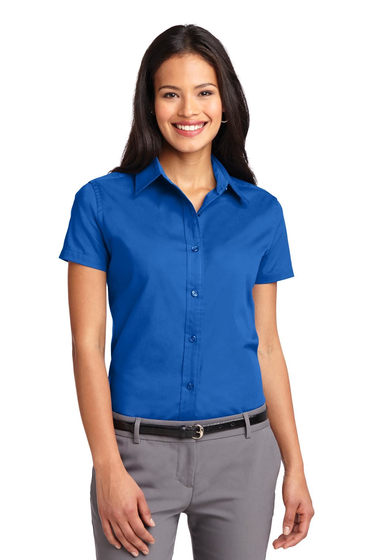 Port Authority Womens Short Sleeve Wrinkle Resistant Easy Care Collar Shirt L508 - Picture 29 of 38
