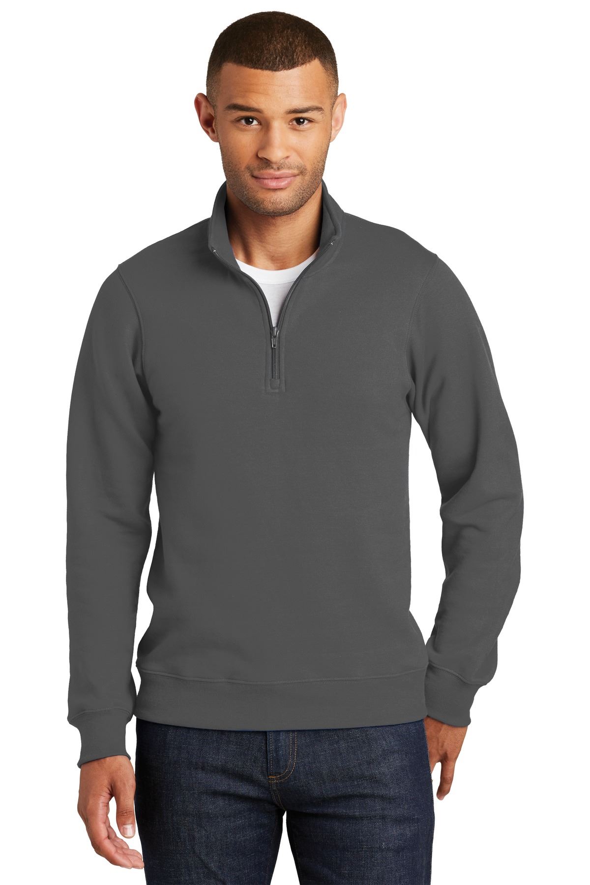 Port & Company Mens 1/4-Zip Pullover Sweatshirt Fan Favorite Fleece M-PC850Q - Picture 6 of 10