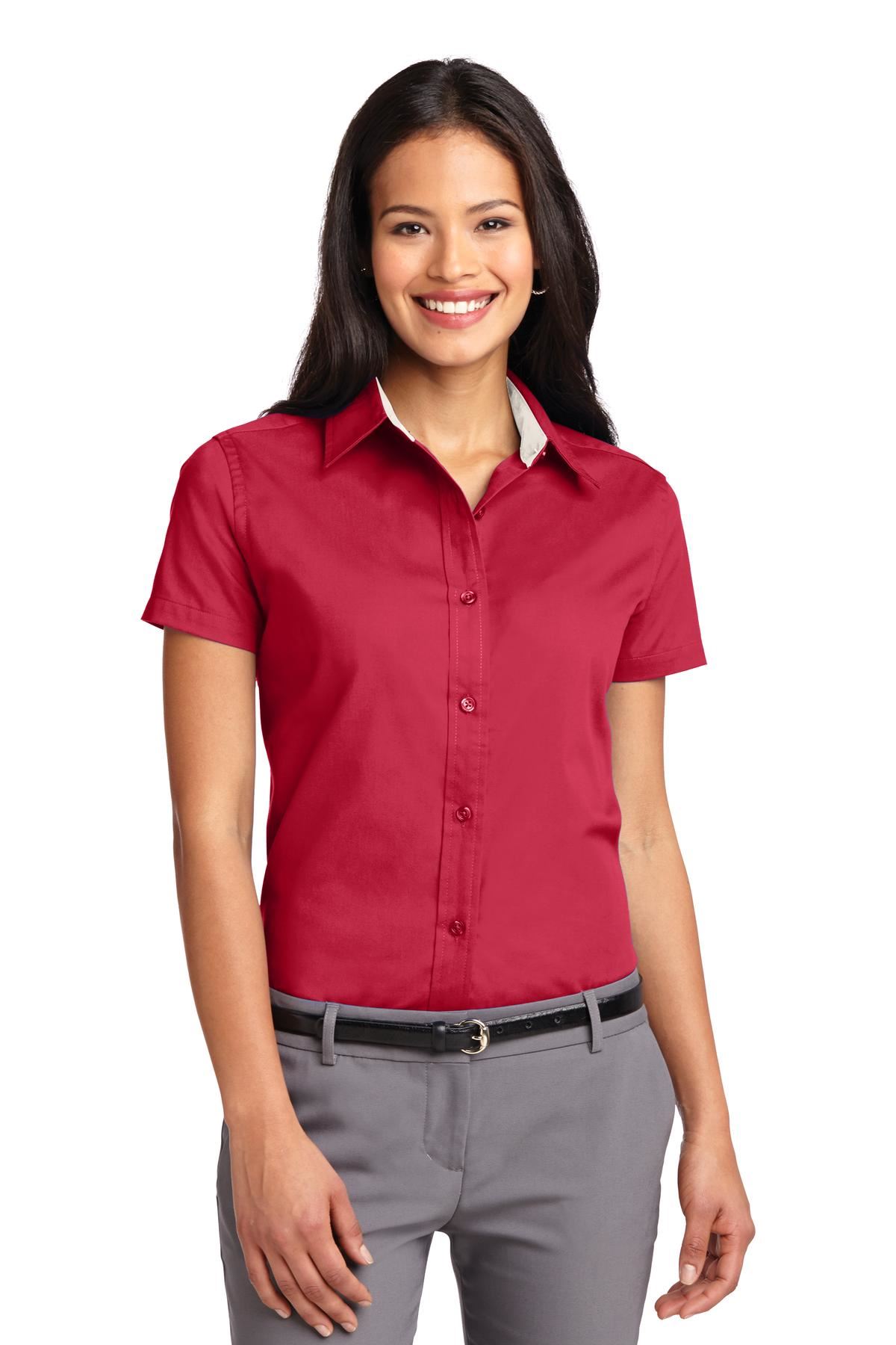 Port Authority Womens Short Sleeve Wrinkle Resistant Easy Care Collar Shirt L508 - Picture 24 of 38