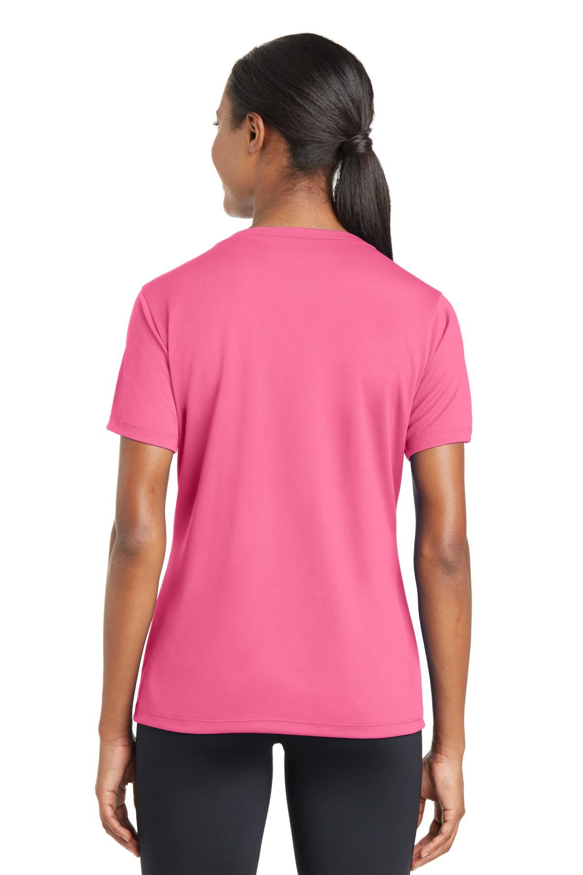 Sport-Tek Women's Dry-Fit V-Neck RacerMesh Moisture Wicking T-Shirt M-LST340 - Picture 7 of 38