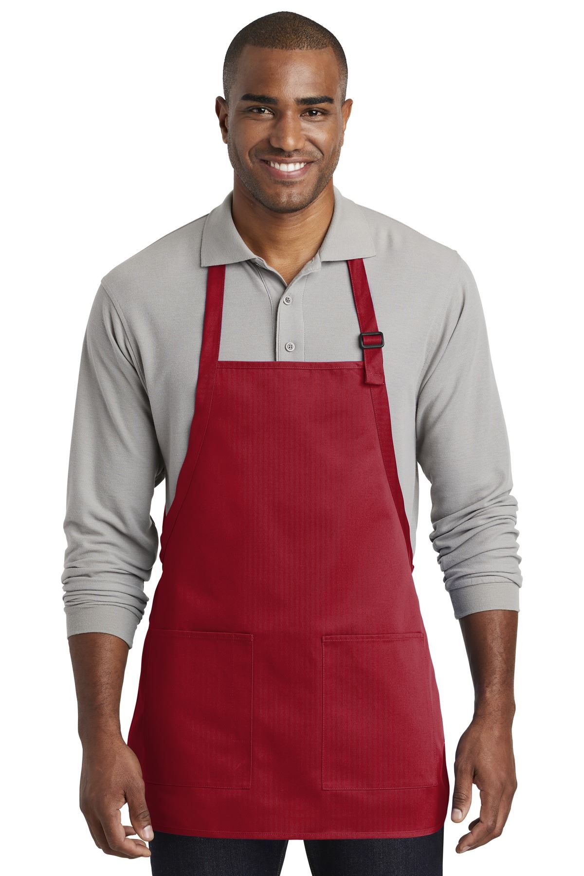 Port Authority Medium Length Apron Adjustable Neck Strap 2 Patch Pockets A601 - Picture 8 of 9