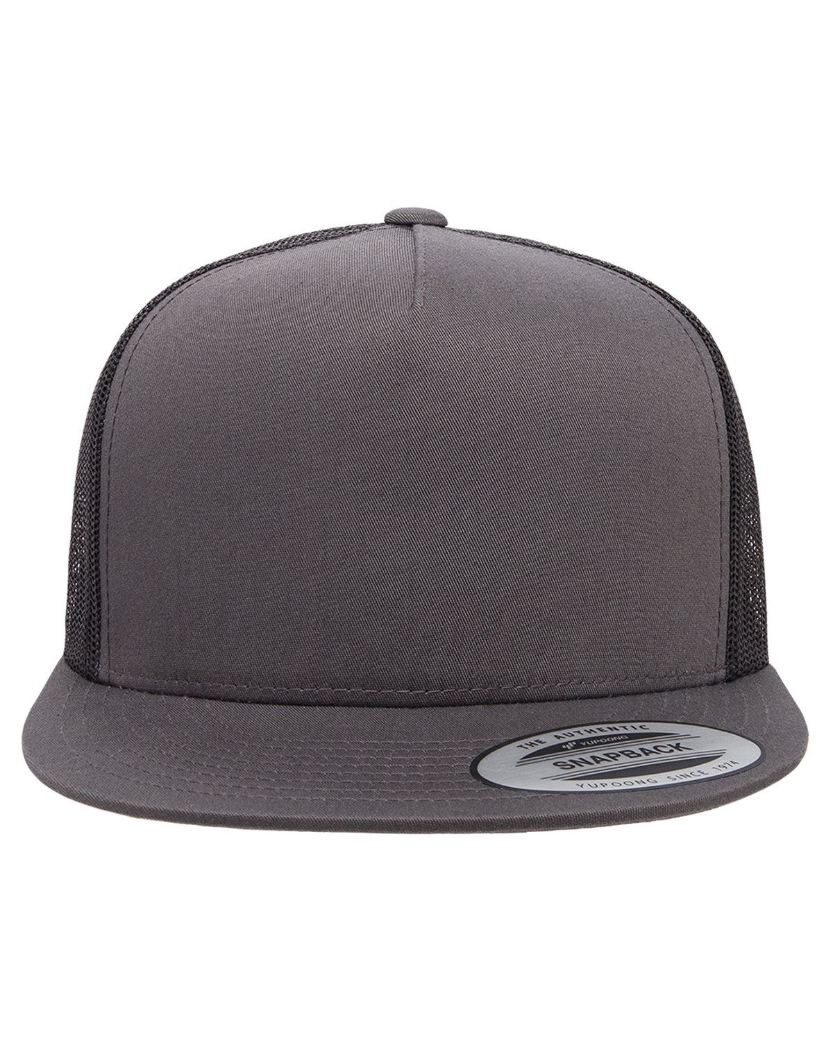YP Classics Yupoong Flat Bill Trucker Cap Structured Meshback Snapback Hat 6006 - Picture 7 of 21