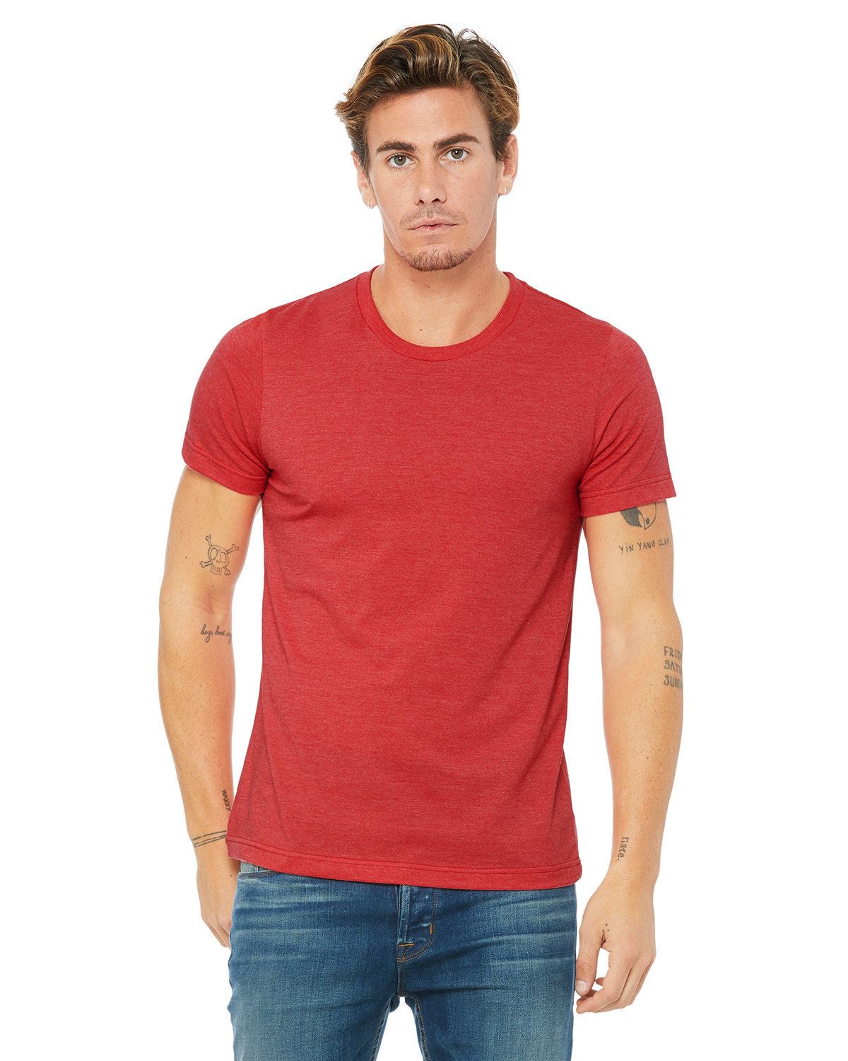 BELLA+CANVAS Unisex Short Sleeve Heather CVC Crew Neck Stylish T-Shirt 3001CVC - Picture 37 of 51