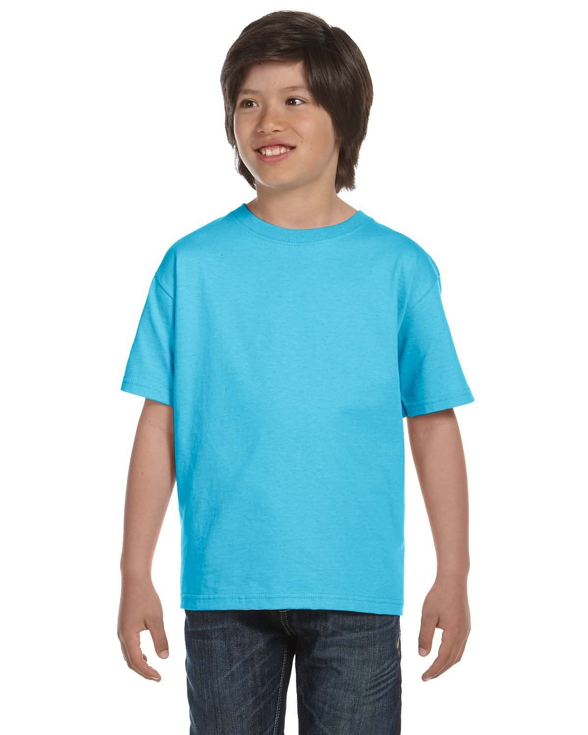 Hanes Youth 5.2 oz Short Sleeves ComfortSoft Cotton XS-XL T-Shirt 5480 - Picture 22 of 39