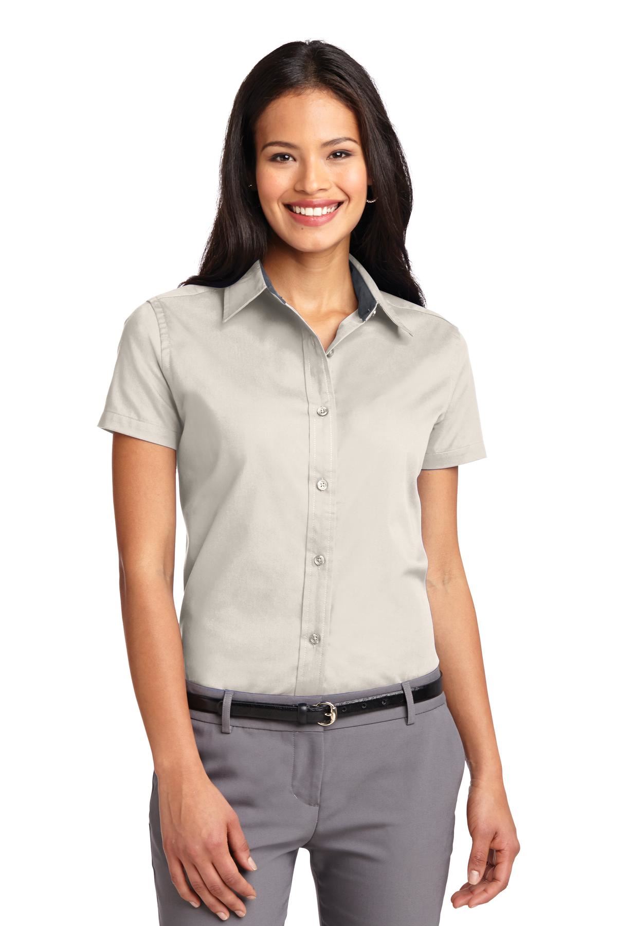 Port Authority Womens Short Sleeve Wrinkle Resistant Easy Care Collar Shirt L508 - Picture 17 of 38