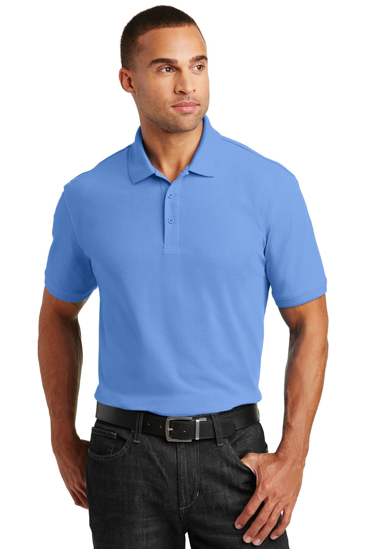 NEW Port Authority Mens 3 Button Placket Core Classic Pique Polo Shirt M-K100 - Picture 8 of 35